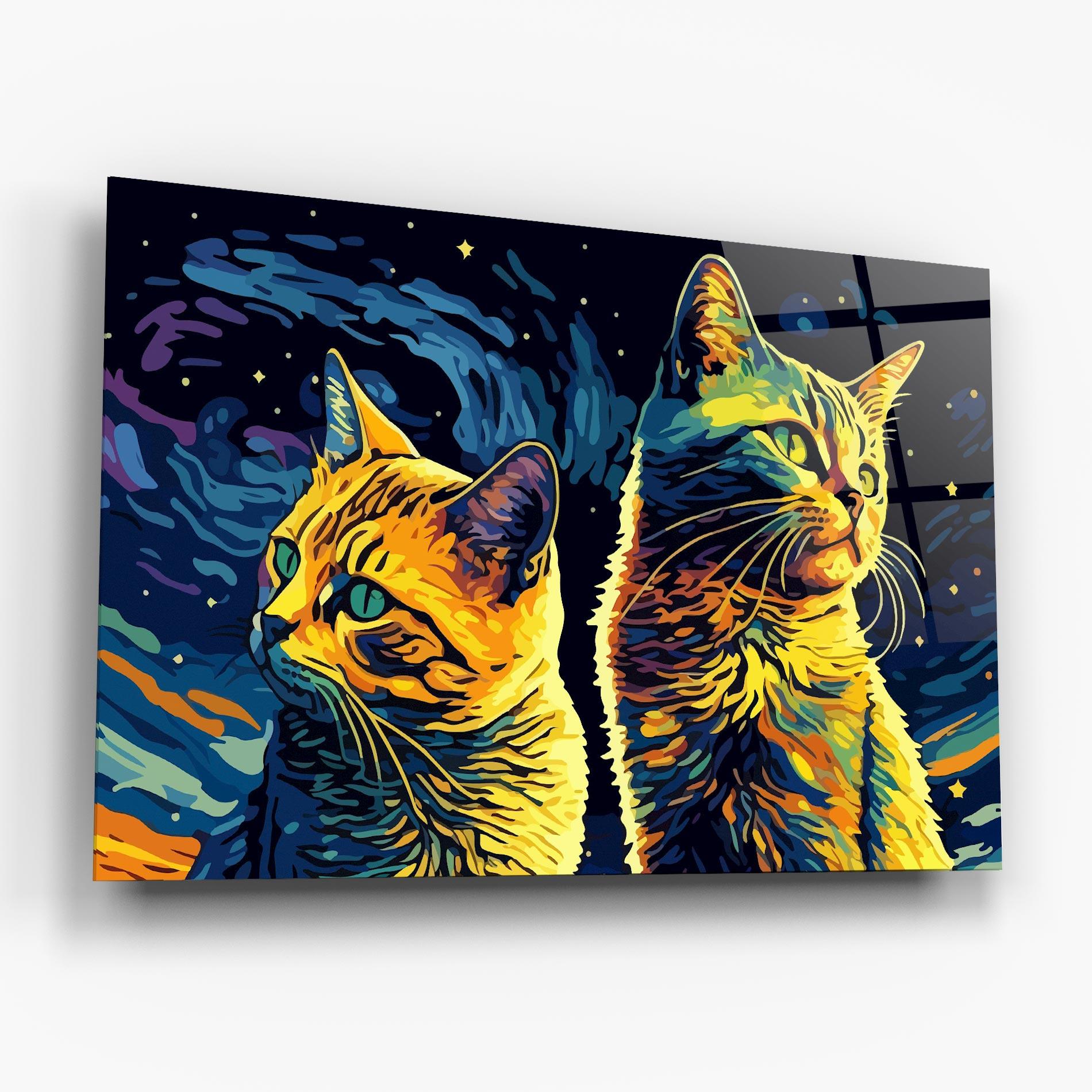 Glasbild Cat Painting mockup 6