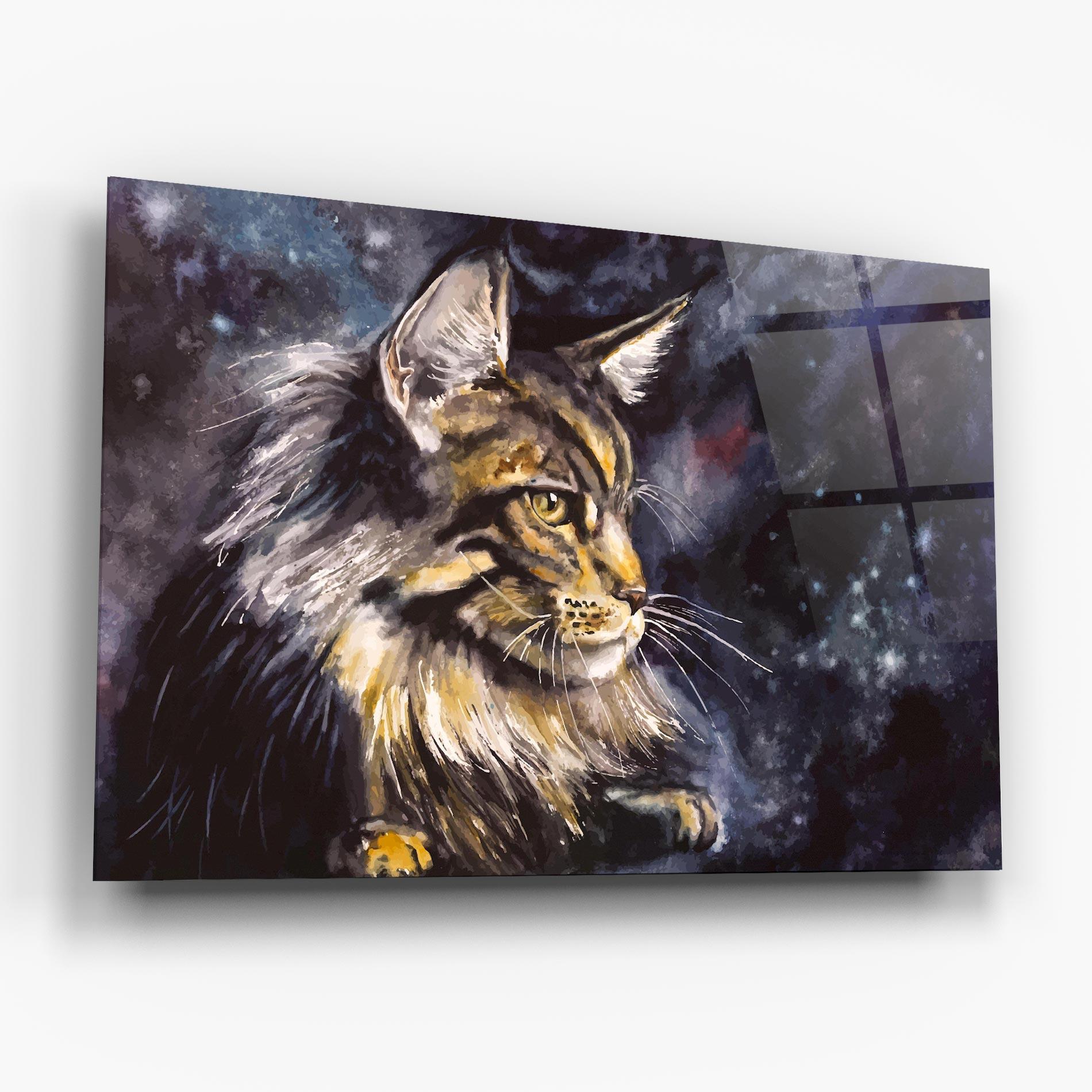 Glasbild Cat Watercolor Art mockup 6