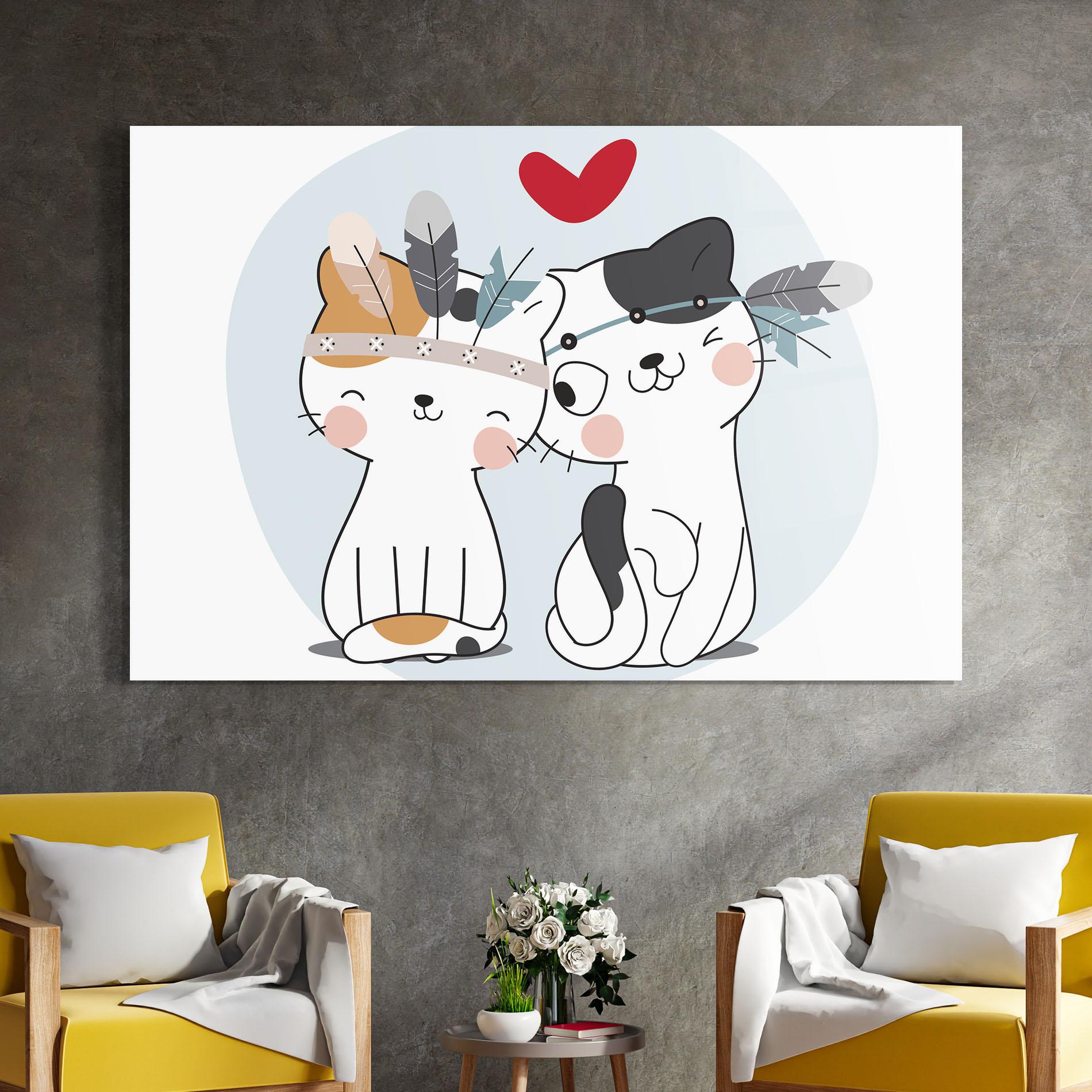 Glasbild Bff Cats mockup 4