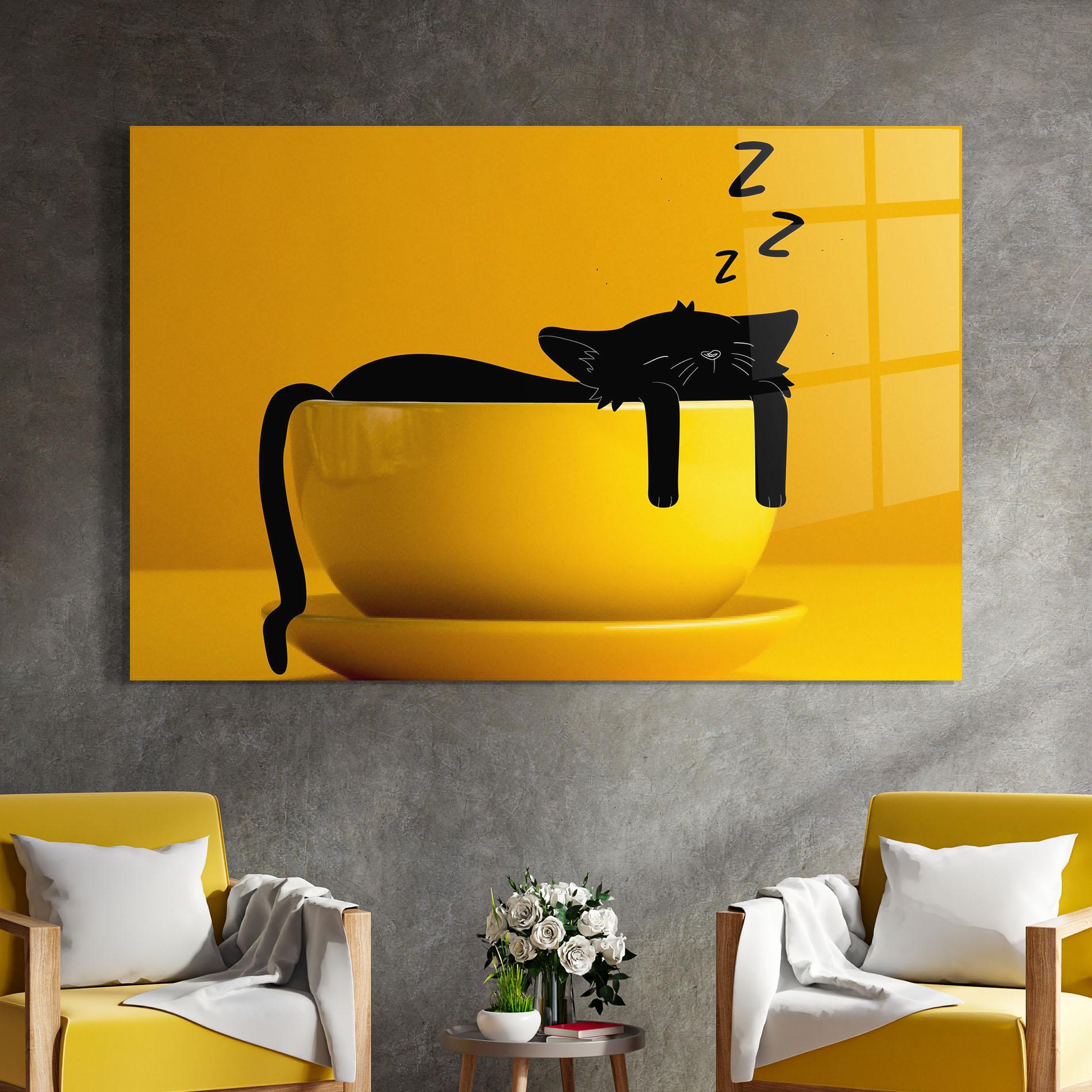 Glasbild Cat In A Cup mockup 4