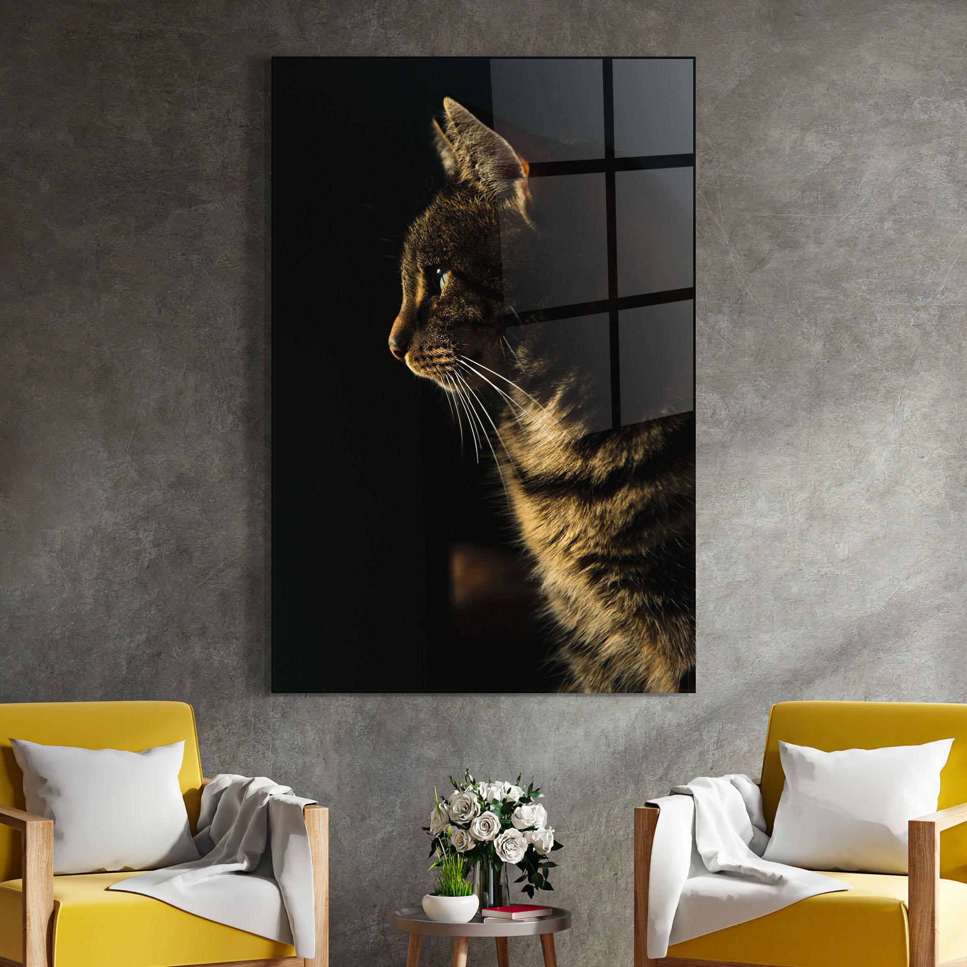 Glasbild Hunting Cat mockup 4