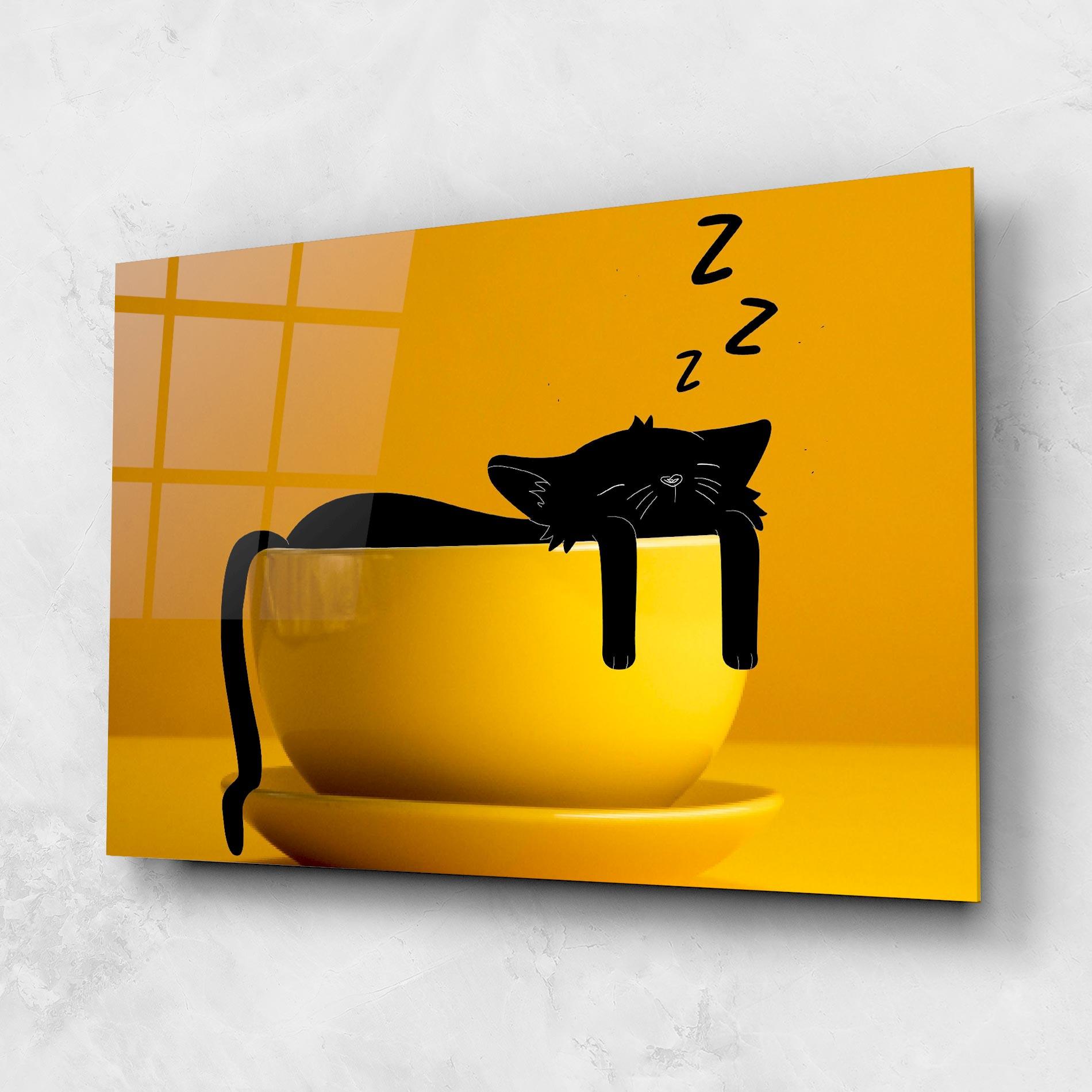 Glasbild Cat In A Cup mockup 1