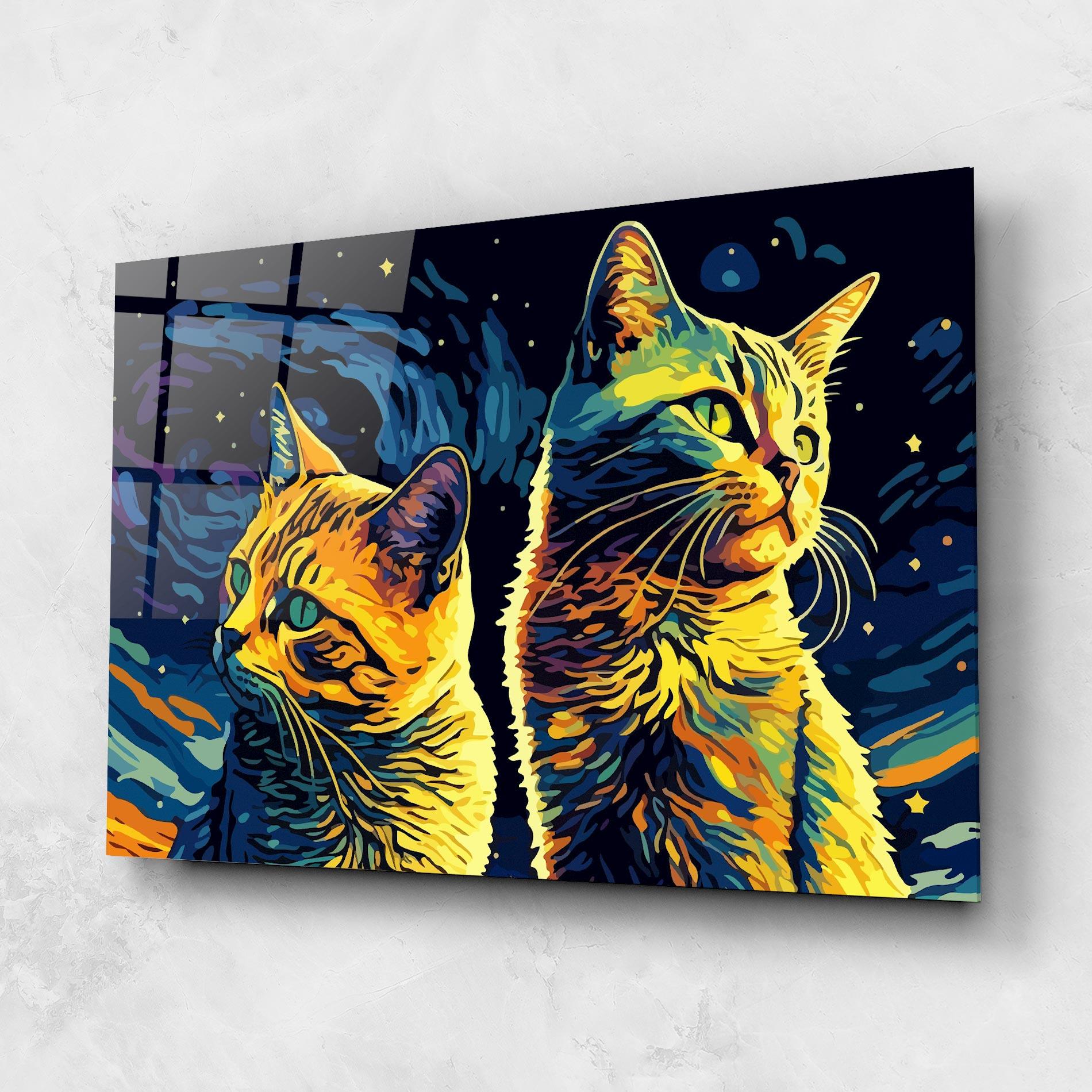 Glasbild Cat Painting mockup 1