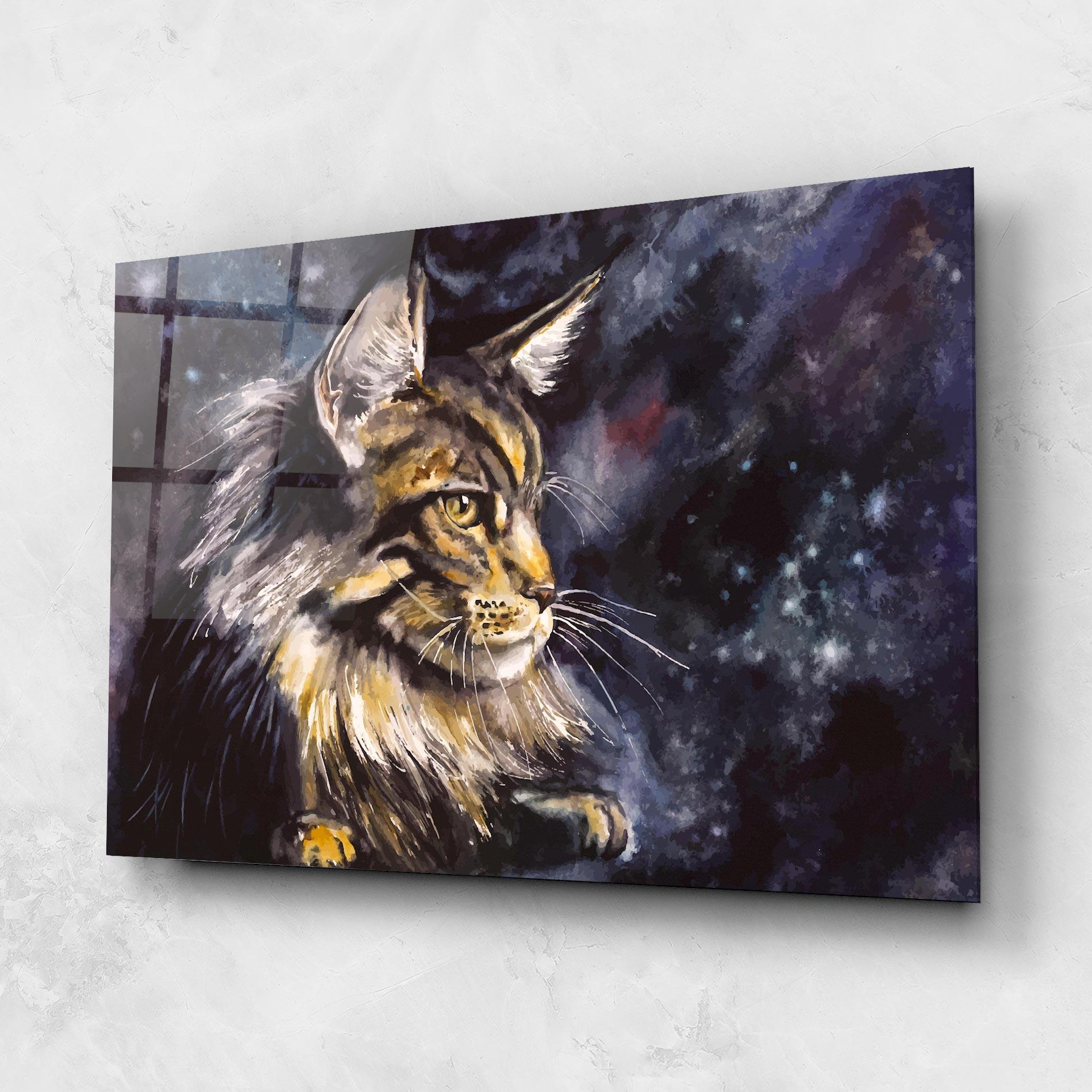 Glasbild Cat Watercolor Art mockup 1