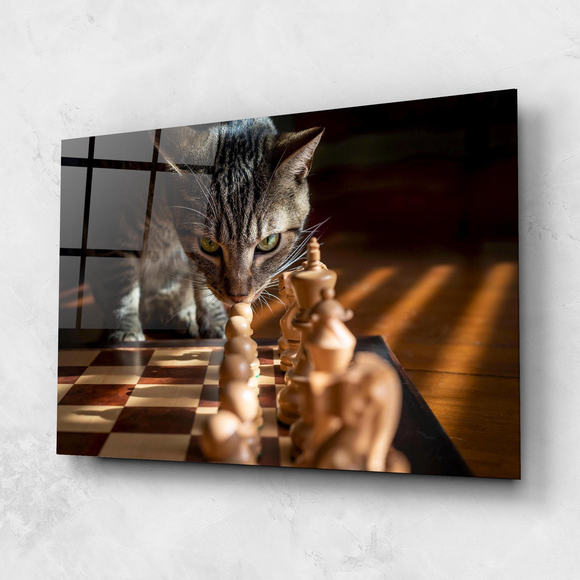 Glasbild Chess Cat mockup 1