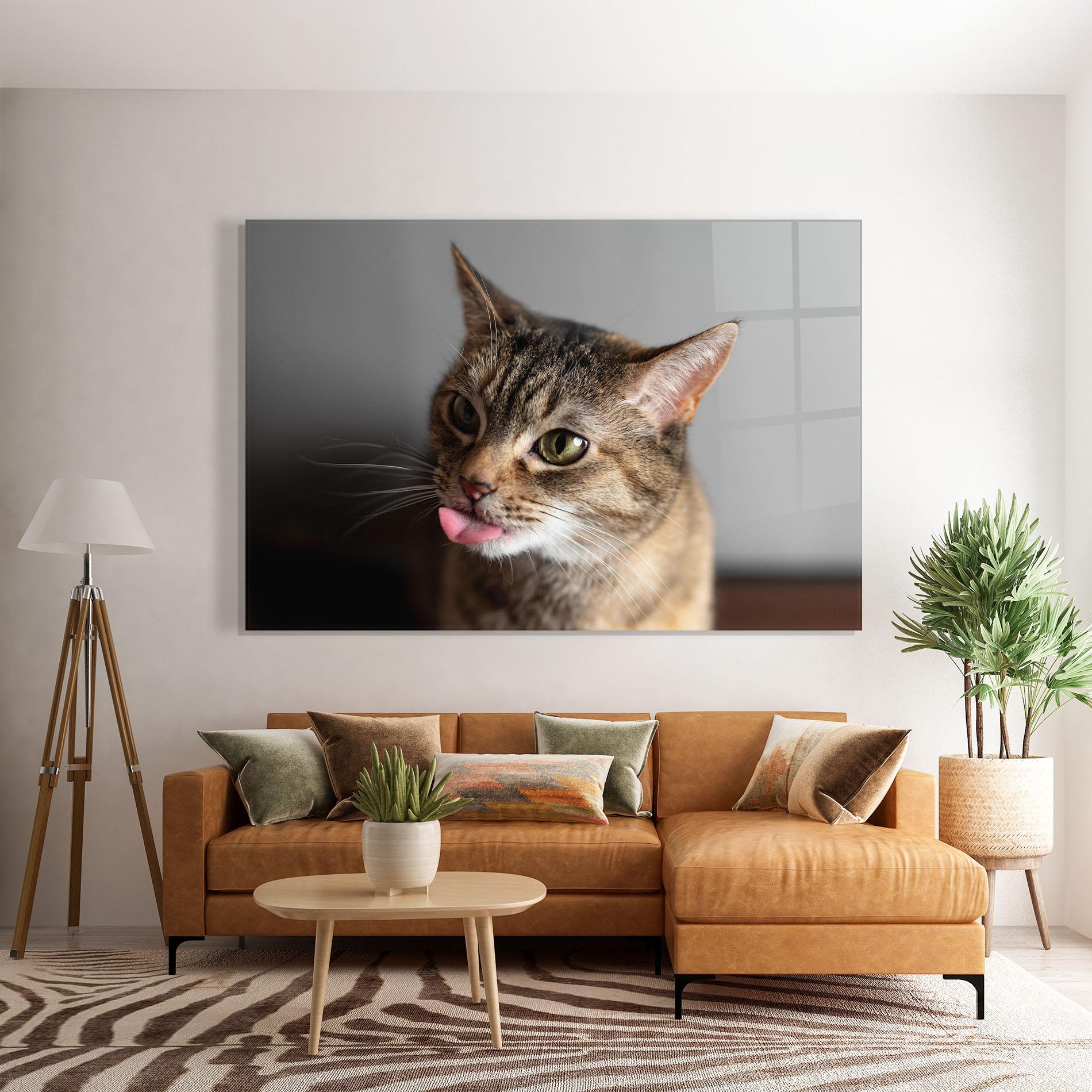 Glasbild Brown Green Eyes Cat mockup 7