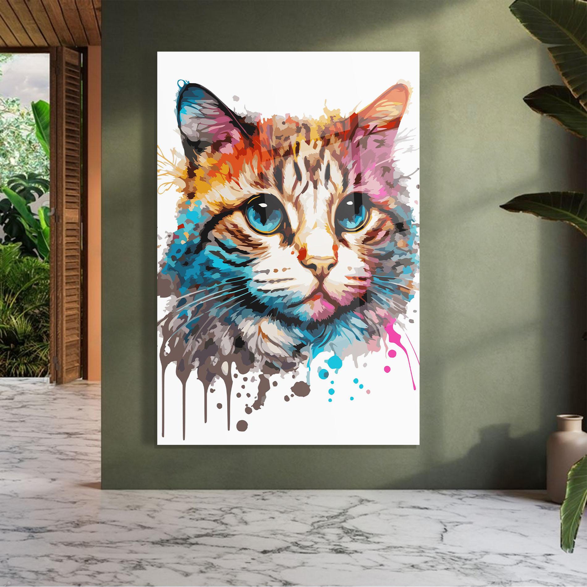 Glasbild Blue Eyes Cat mockup 7