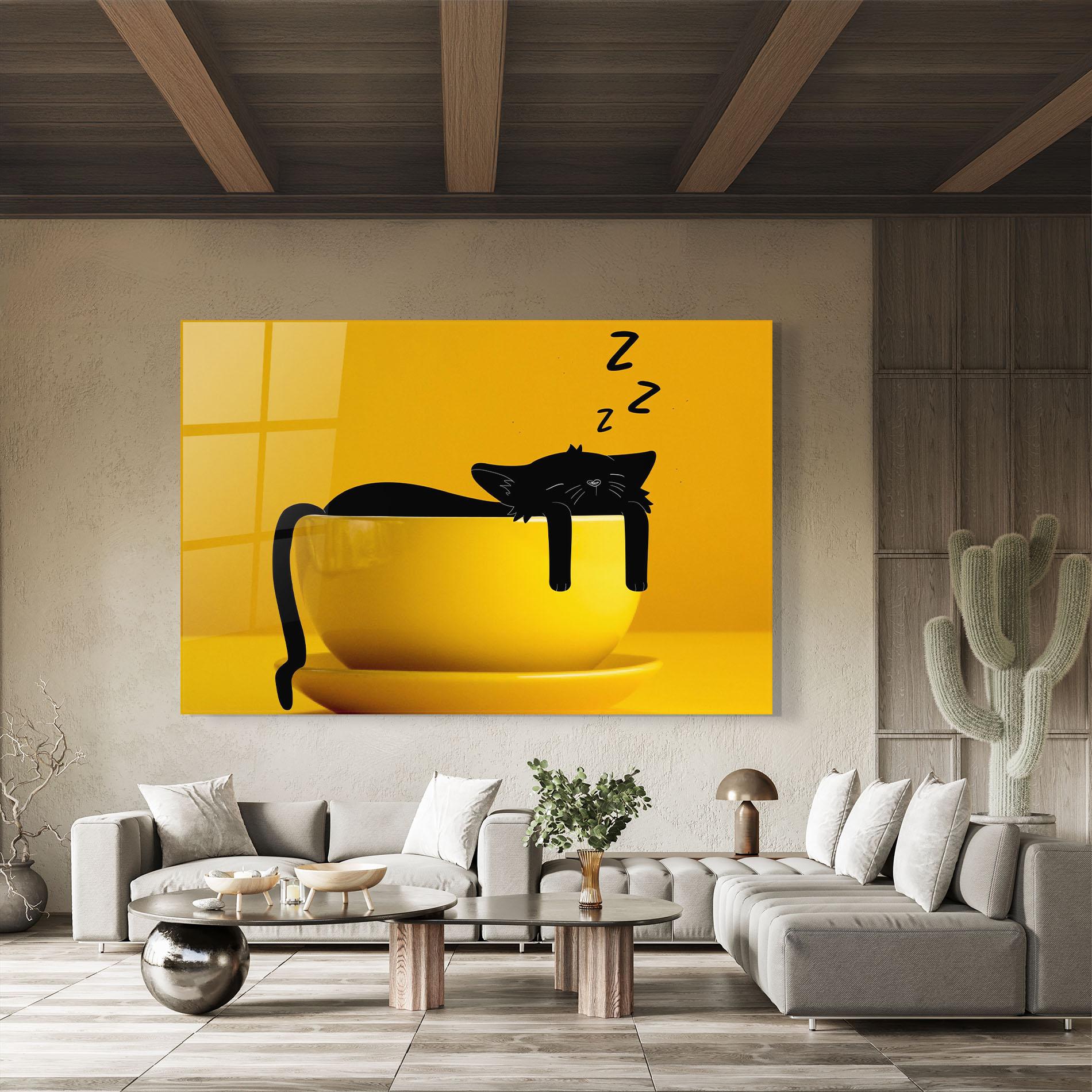 Glasbild Cat In A Cup mockup 8