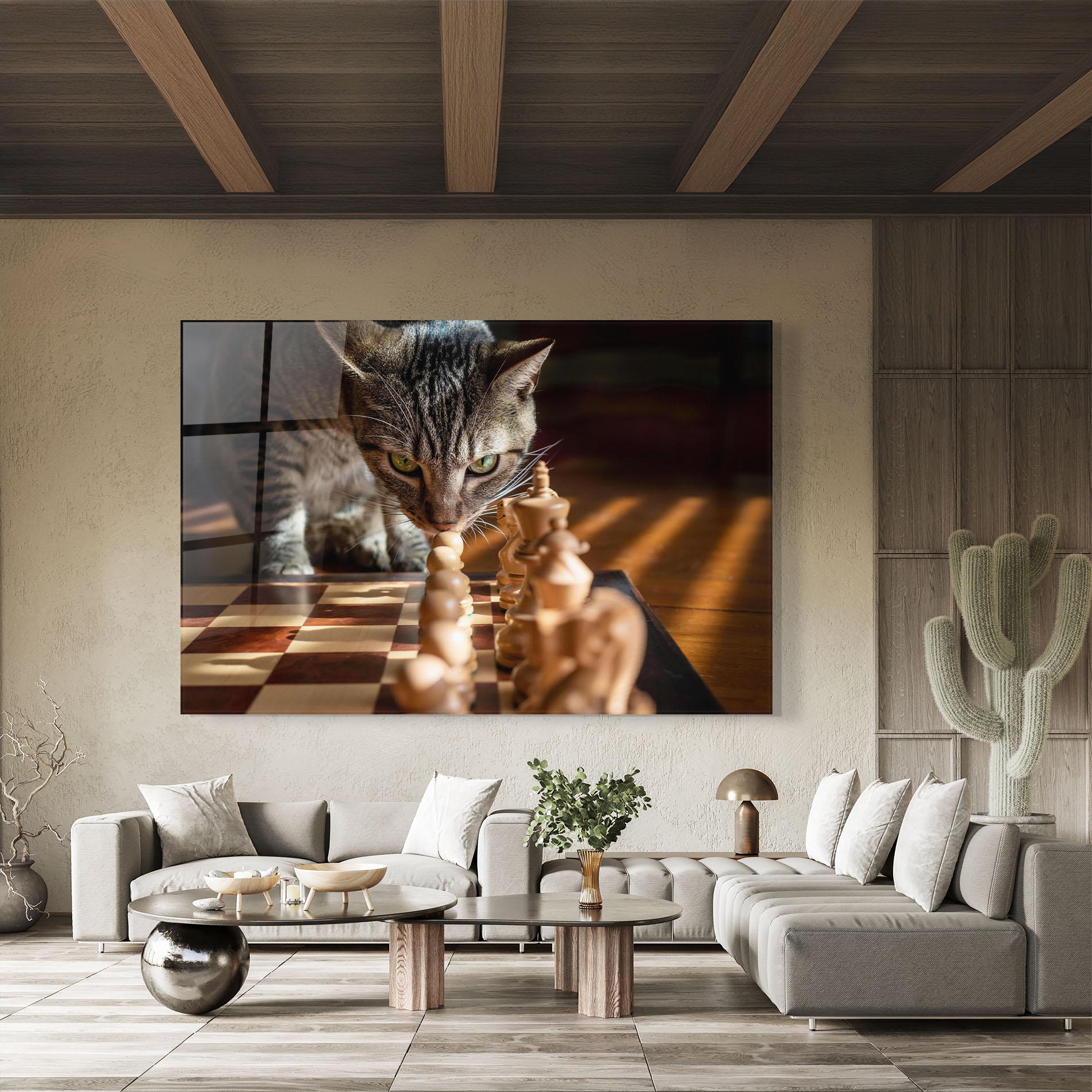 Glasbild Chess Cat mockup 8