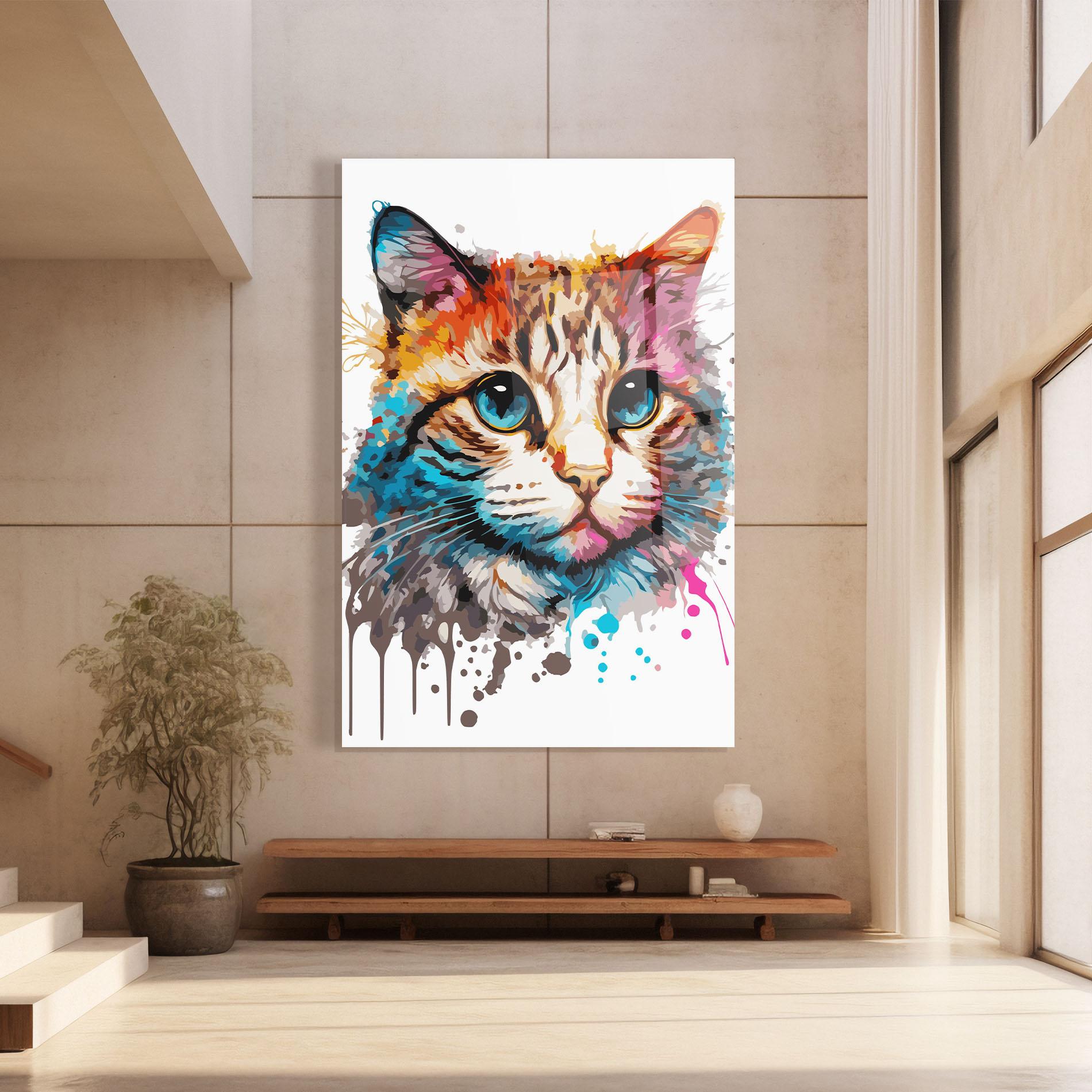 Glasbild Blue Eyes Cat mockup 8