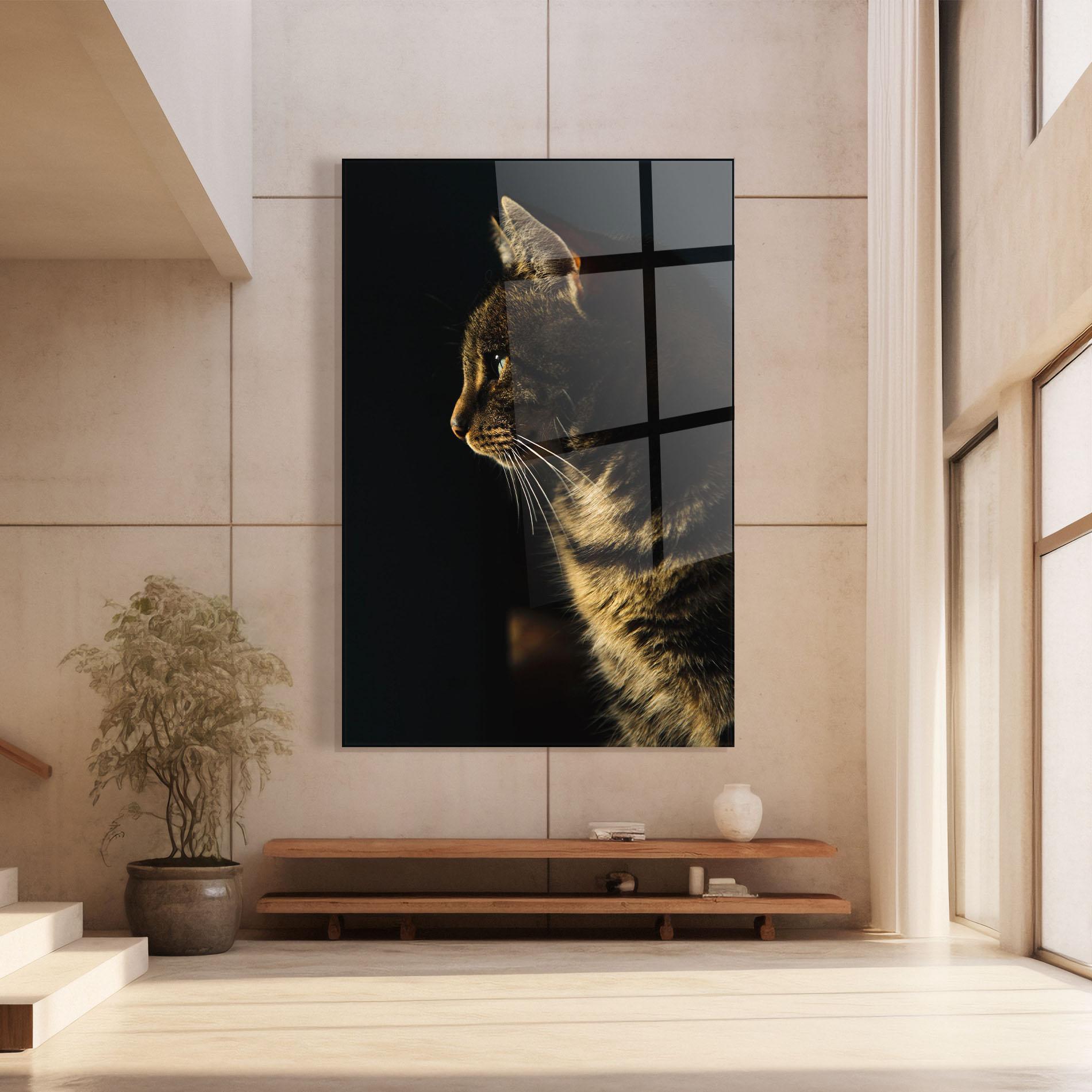 Glasbild Hunting Cat mockup 8