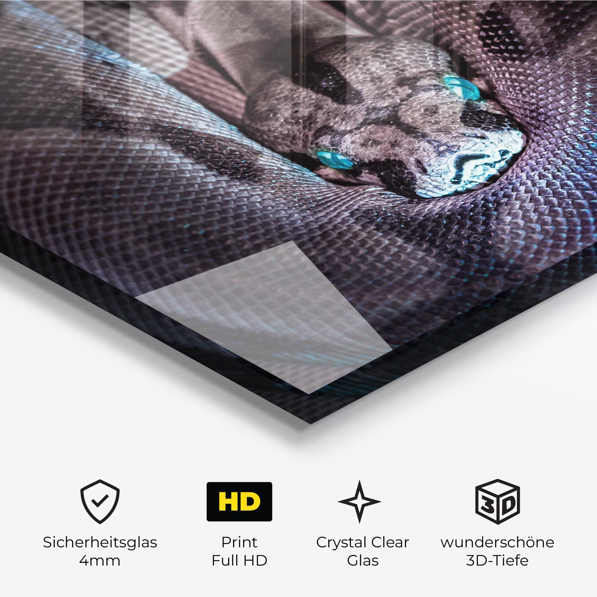 Glasbild Vibrant Snake mockup 3
