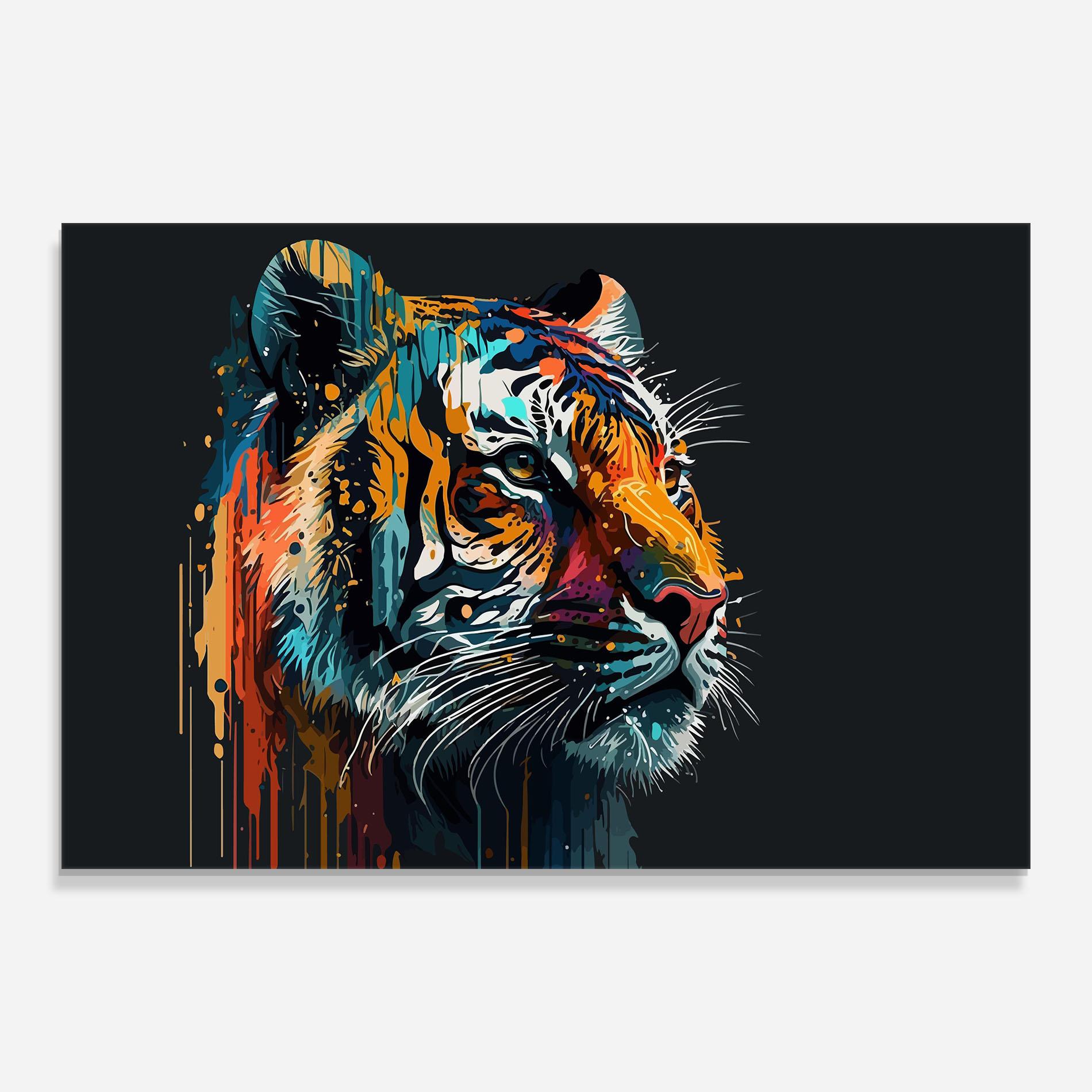 Glasbild Color Mix Tiger mockup 0