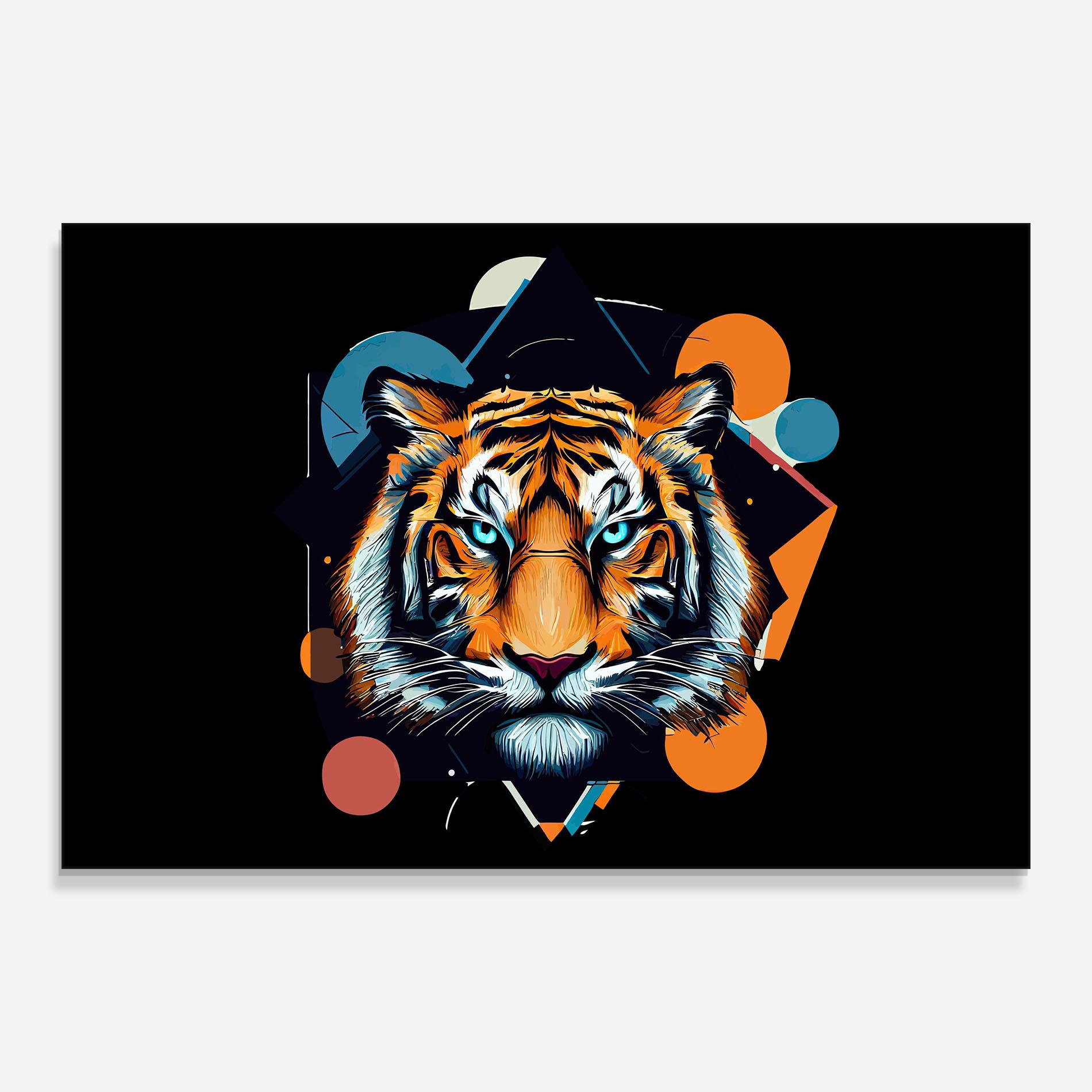 Glasbild Geometric Tiger mockup 0