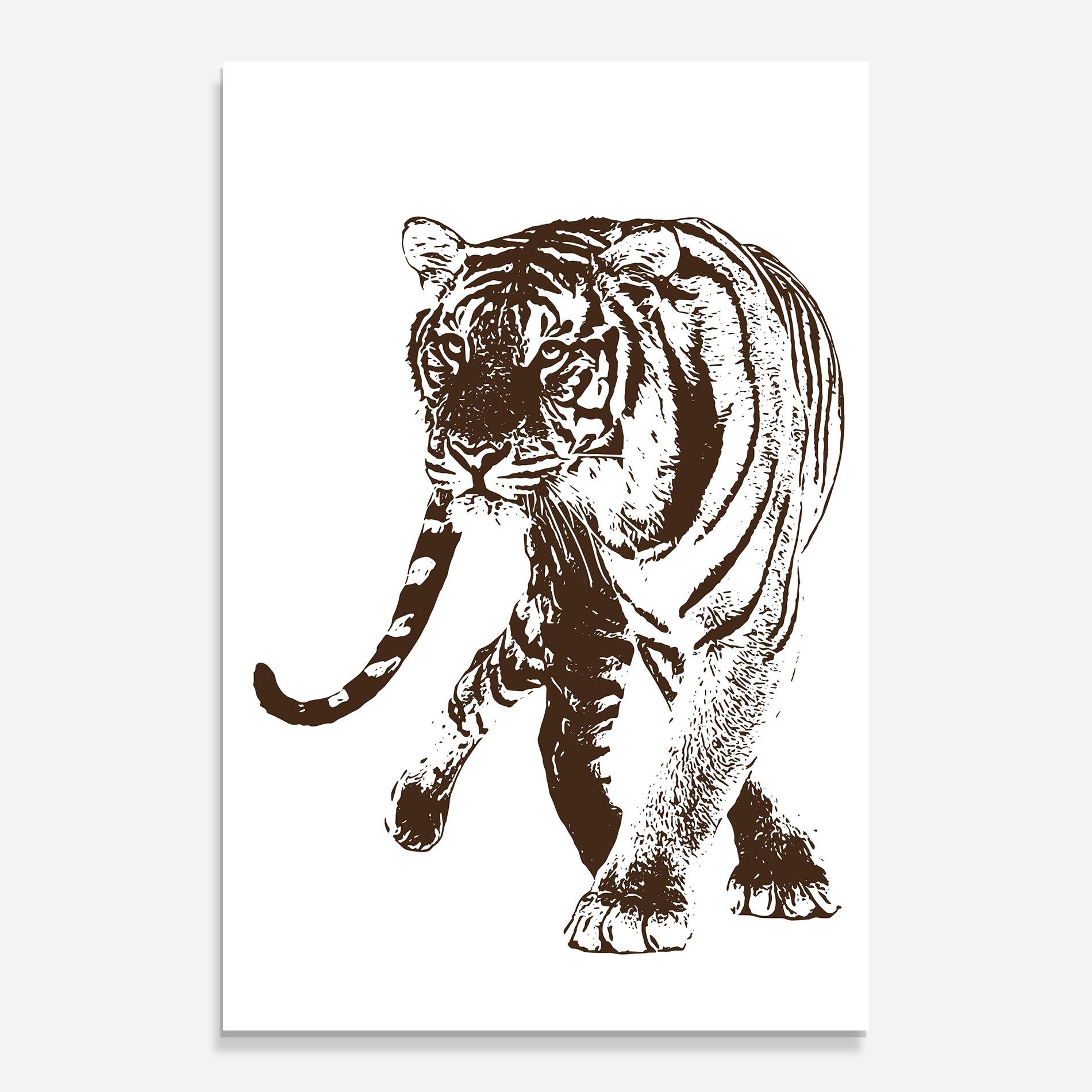Glasbild Brown Line Tiger mockup 0