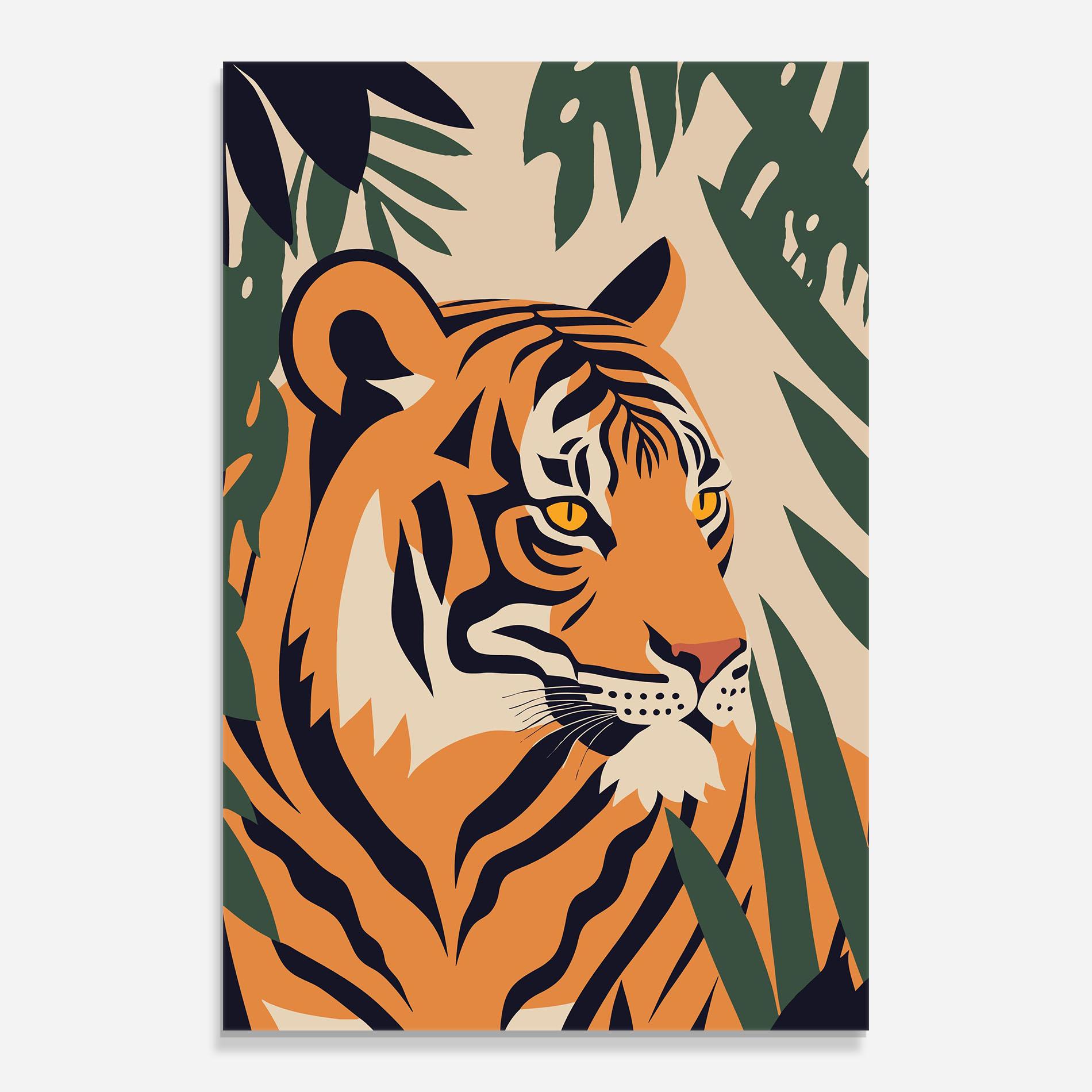 Glasbild Cartoon Style Tiger mockup 0