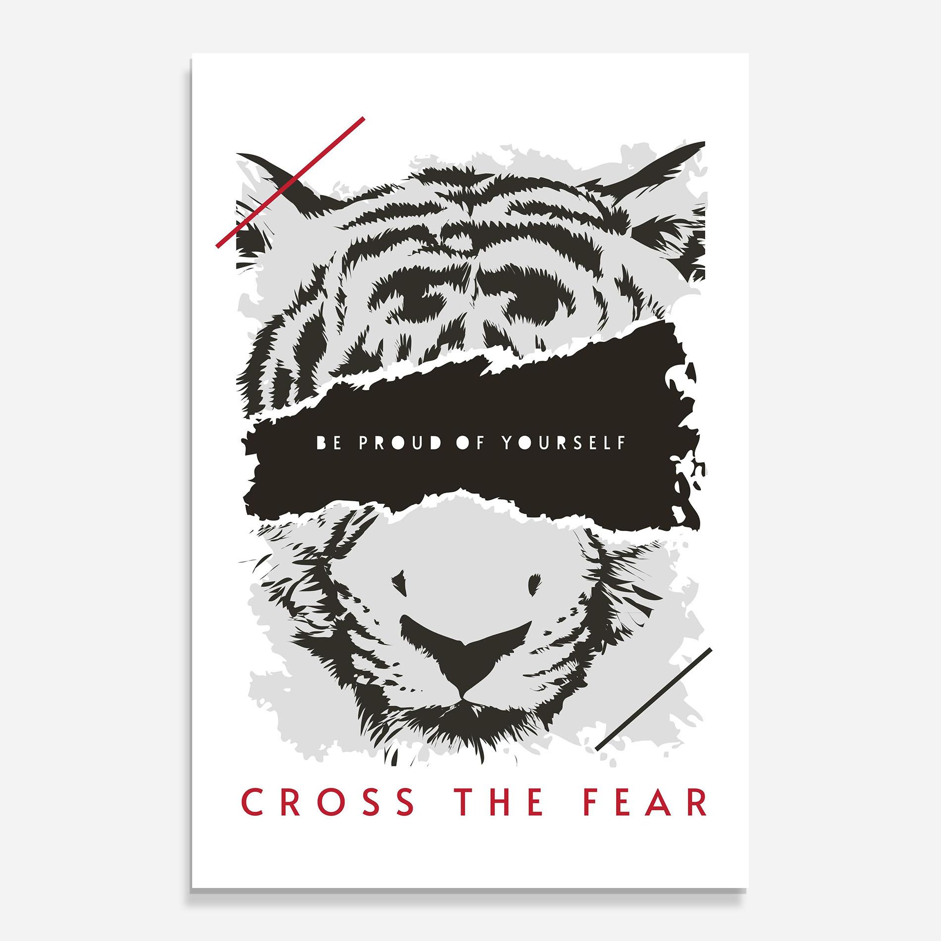 Glasbild Cross The Fear mockup 0