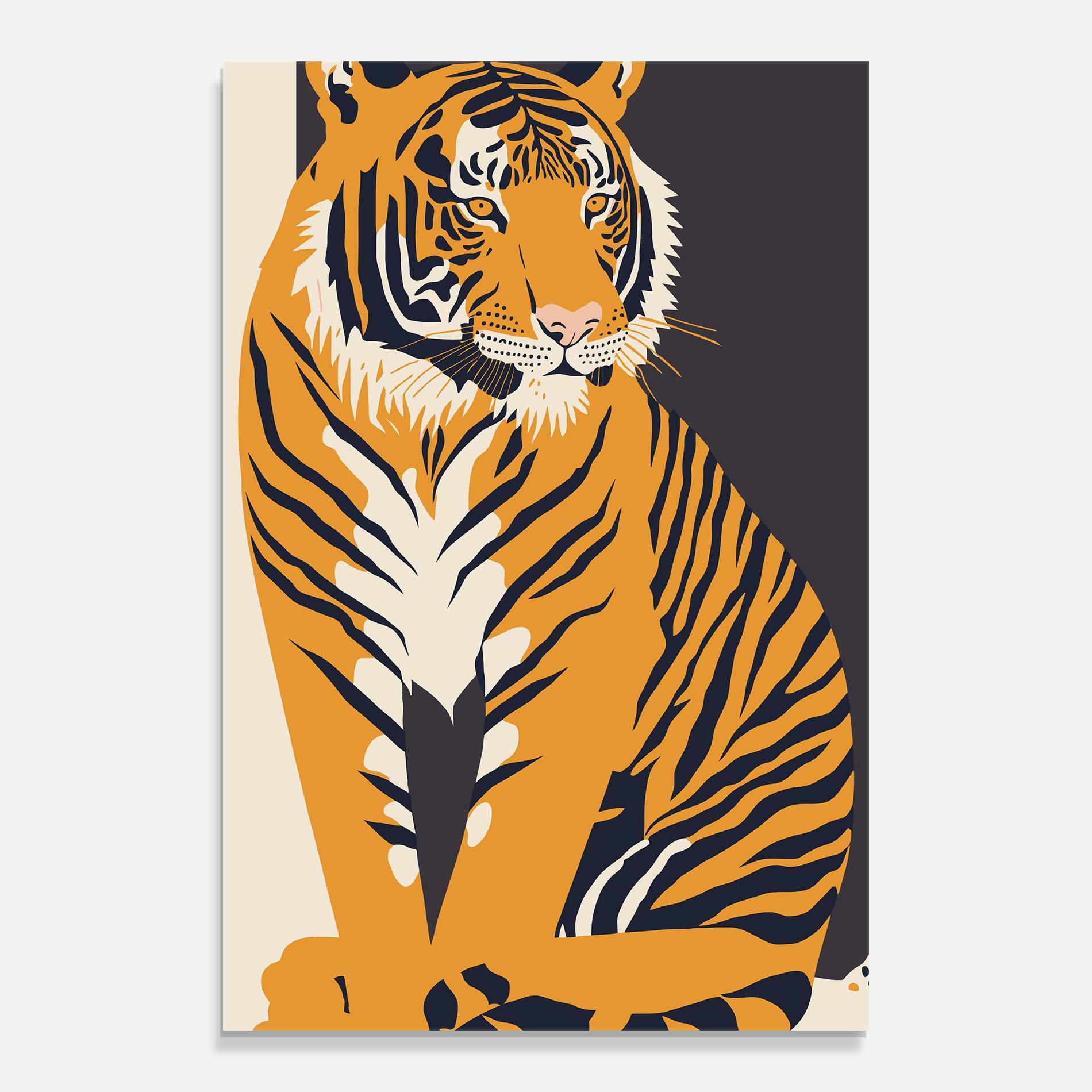 Glasbild Orange Tiger mockup 0