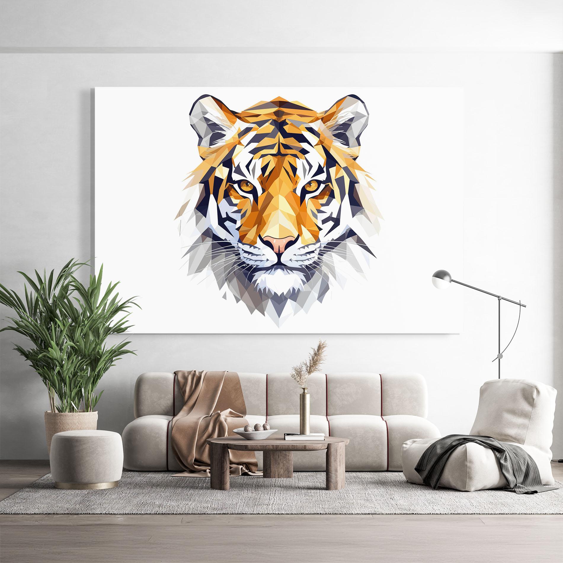 Glasbild Beautifu Tiger Portrait mockup 9