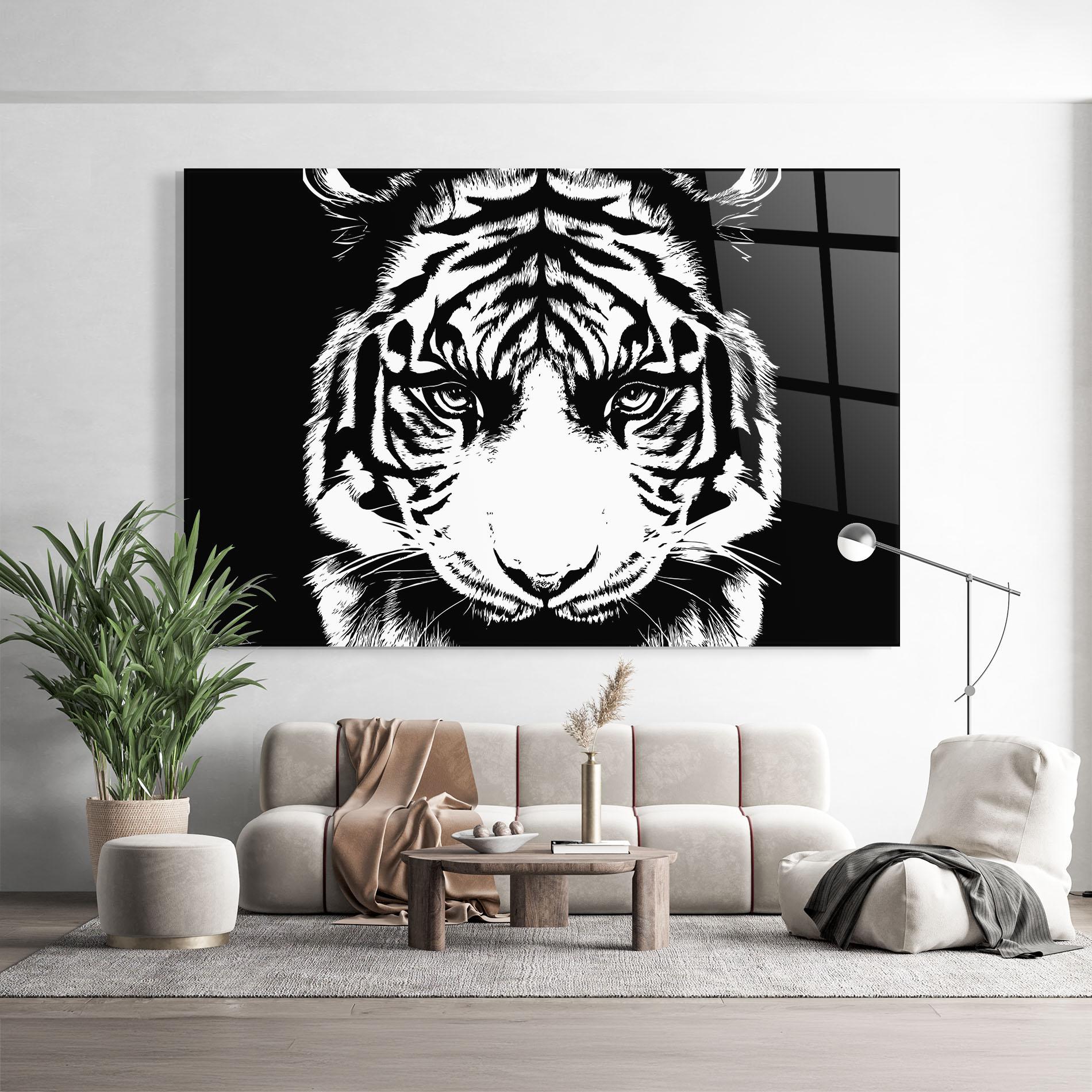 Glasbild Big Eyes Tiger mockup 9