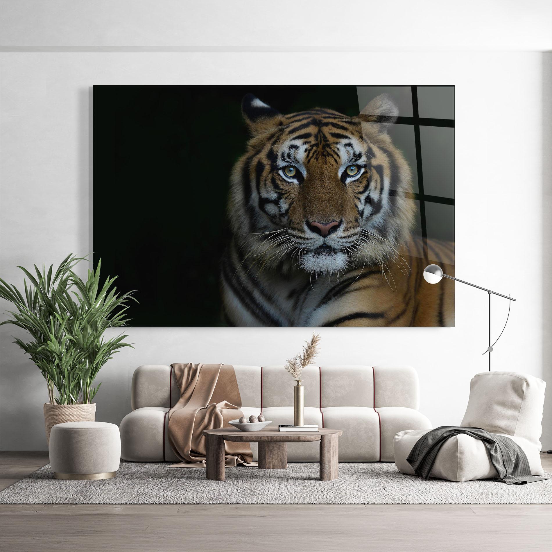 Glasbild Close Up Tiger mockup 9