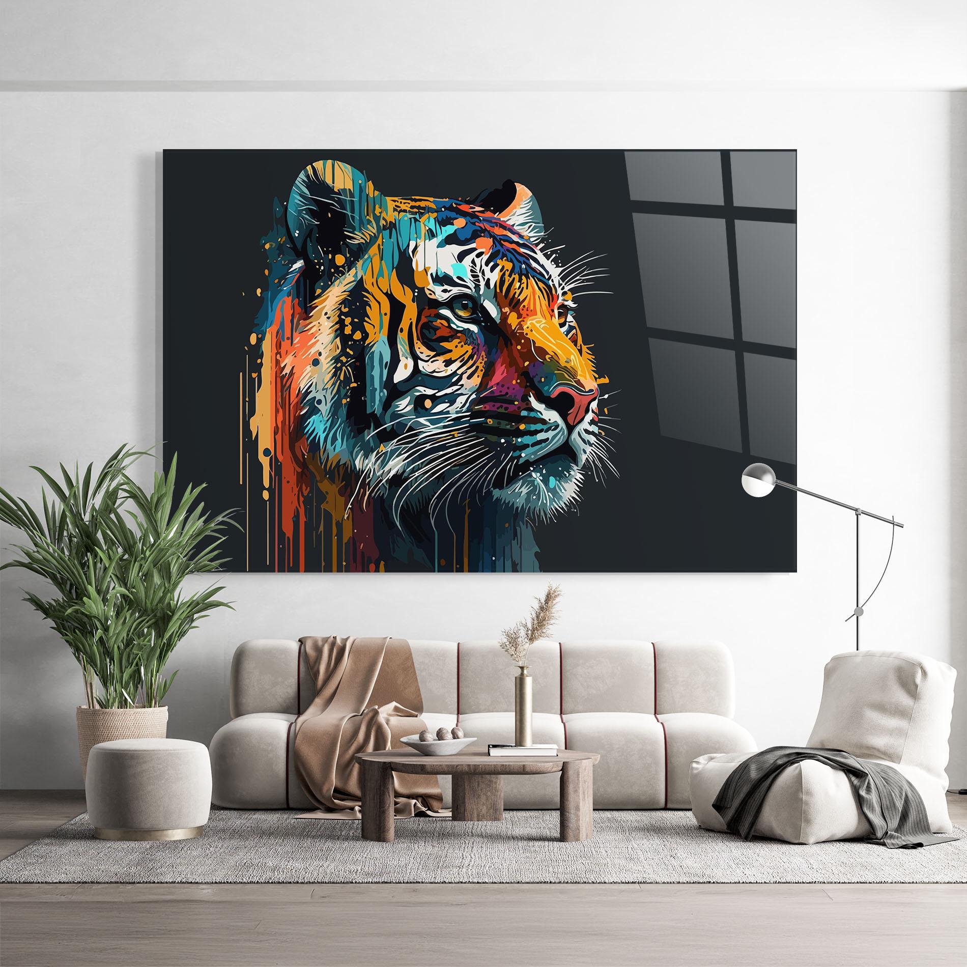 Glasbild Color Mix Tiger mockup 9