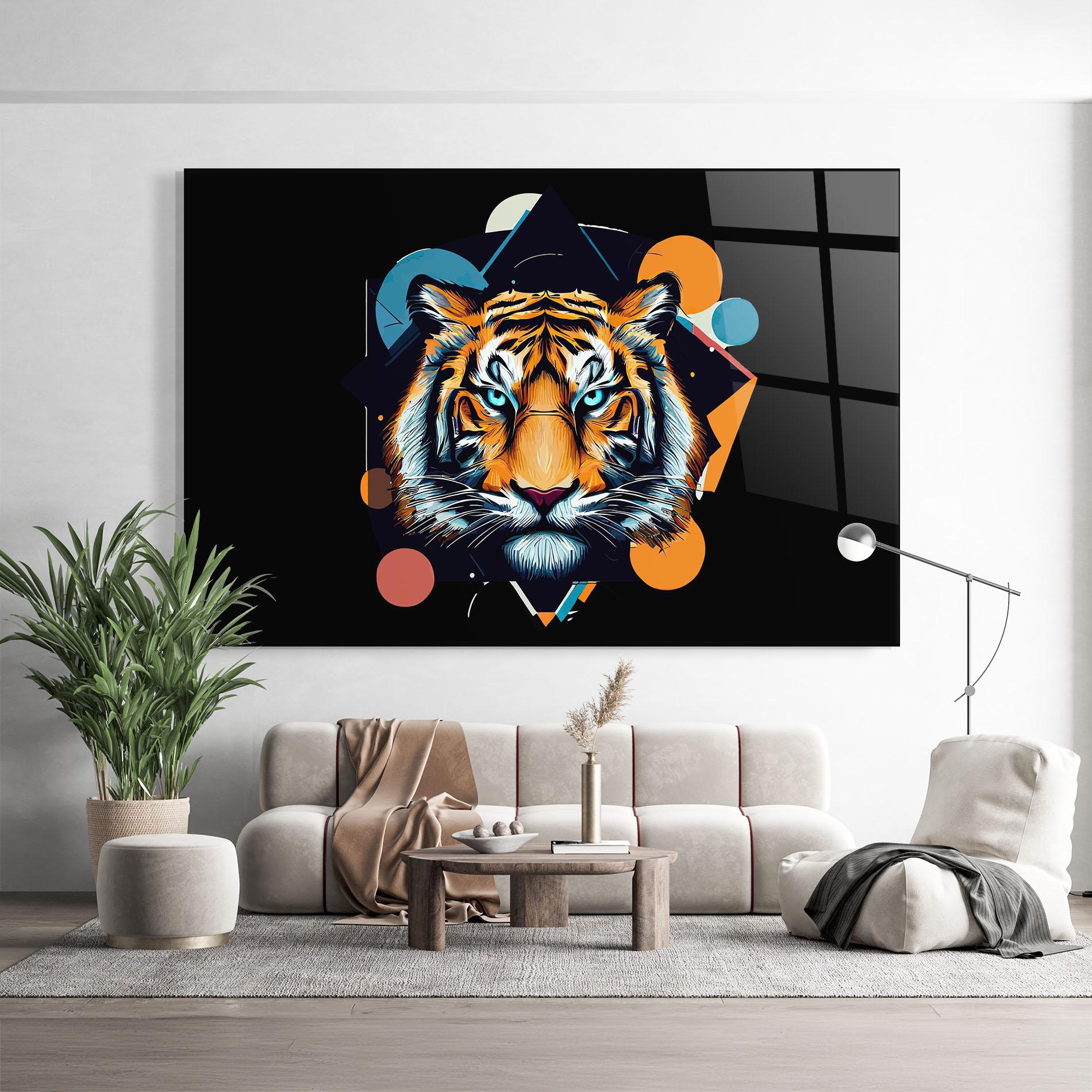 Glasbild Geometric Tiger mockup 9