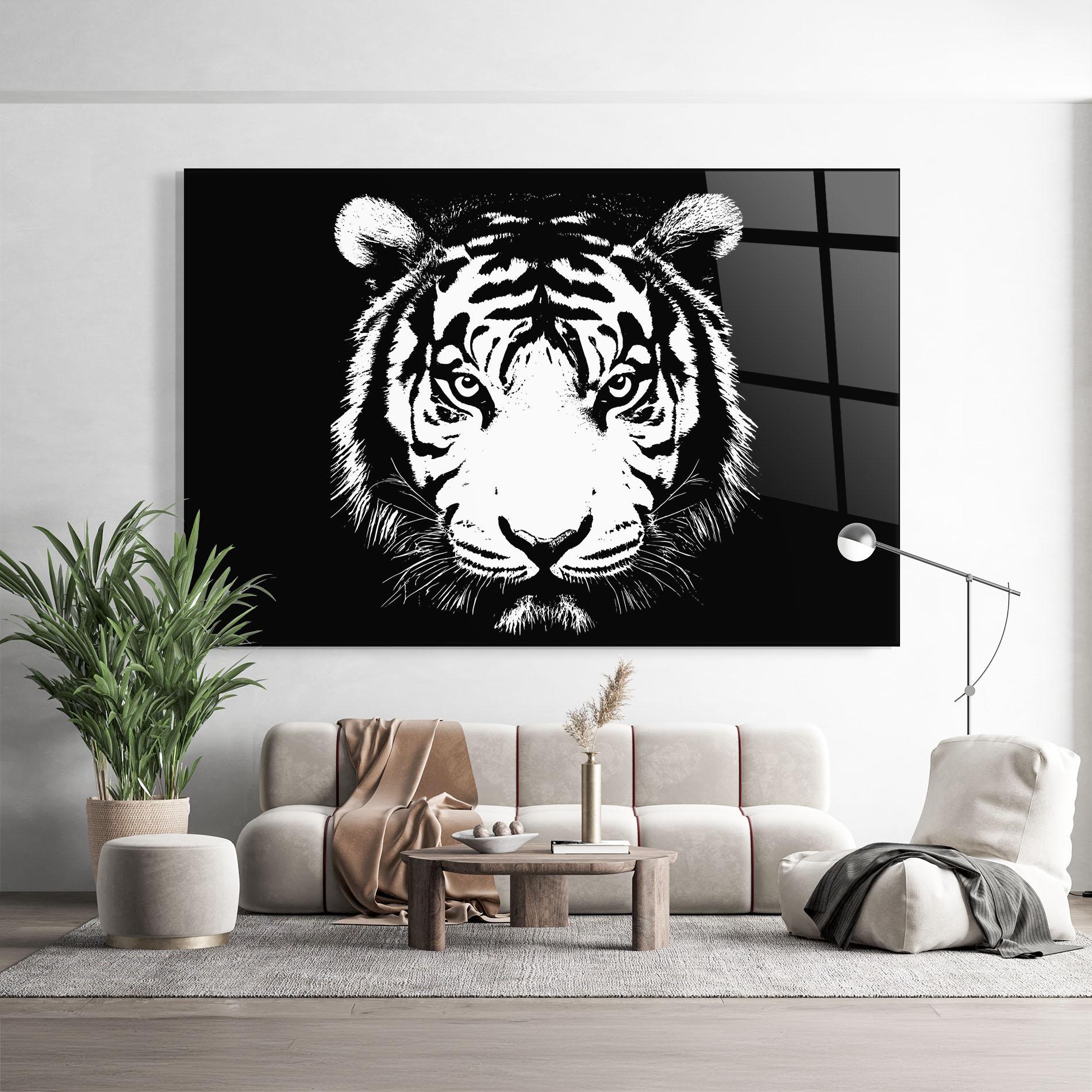 Glasbild White Head Tiger mockup 9