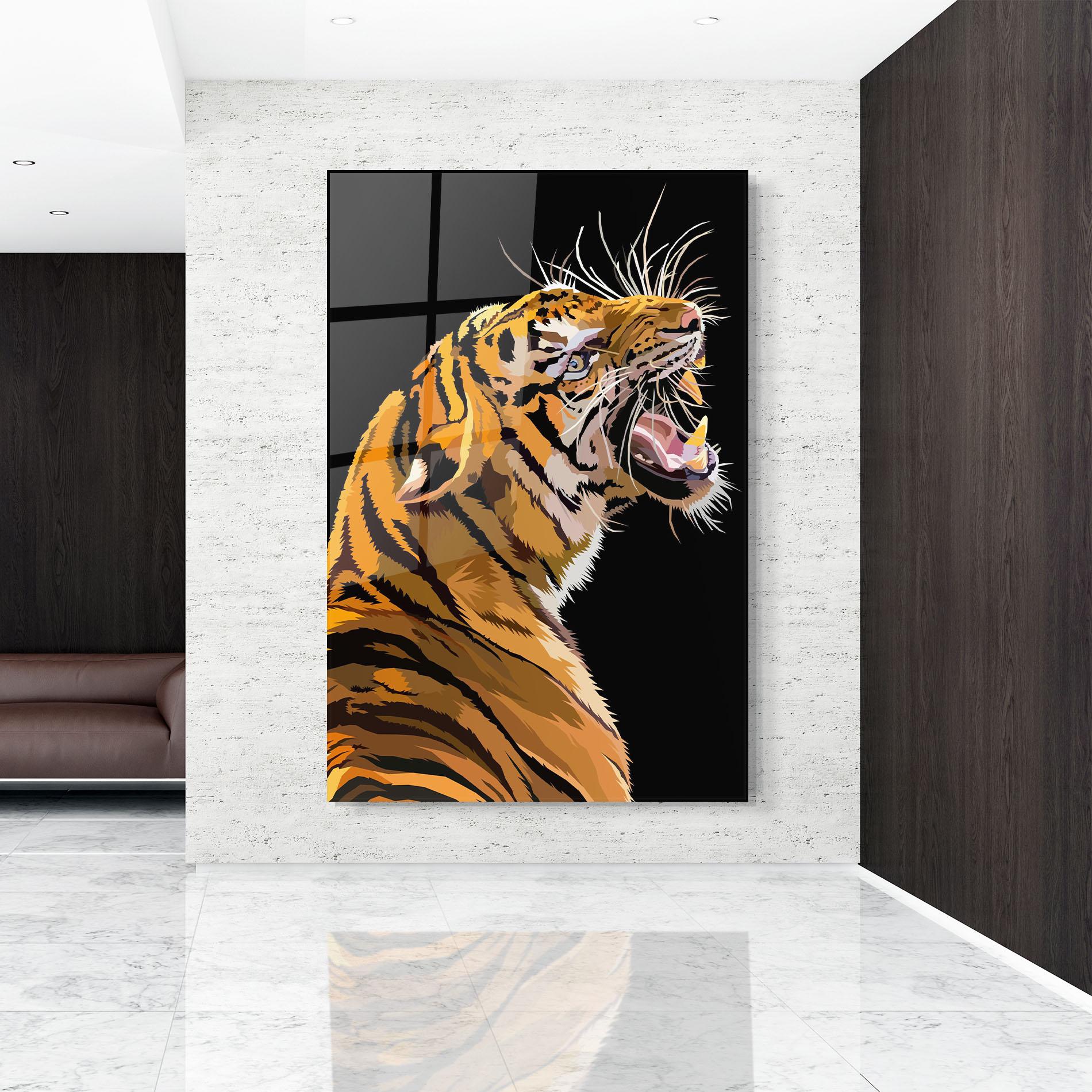 Glasbild Angry Tiger mockup 9