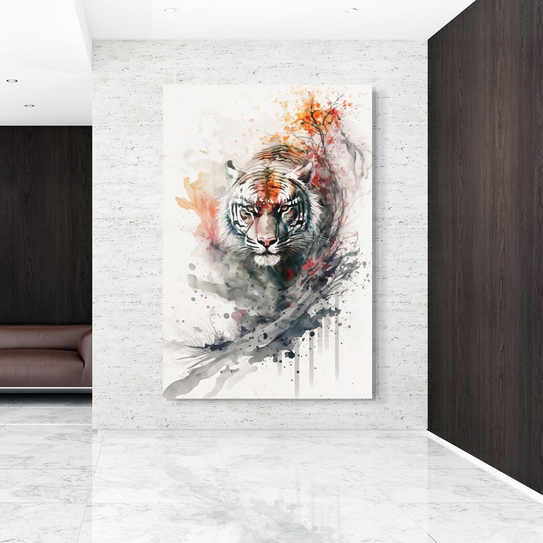 Glasbild Beautiful Tiger Art mockup 9