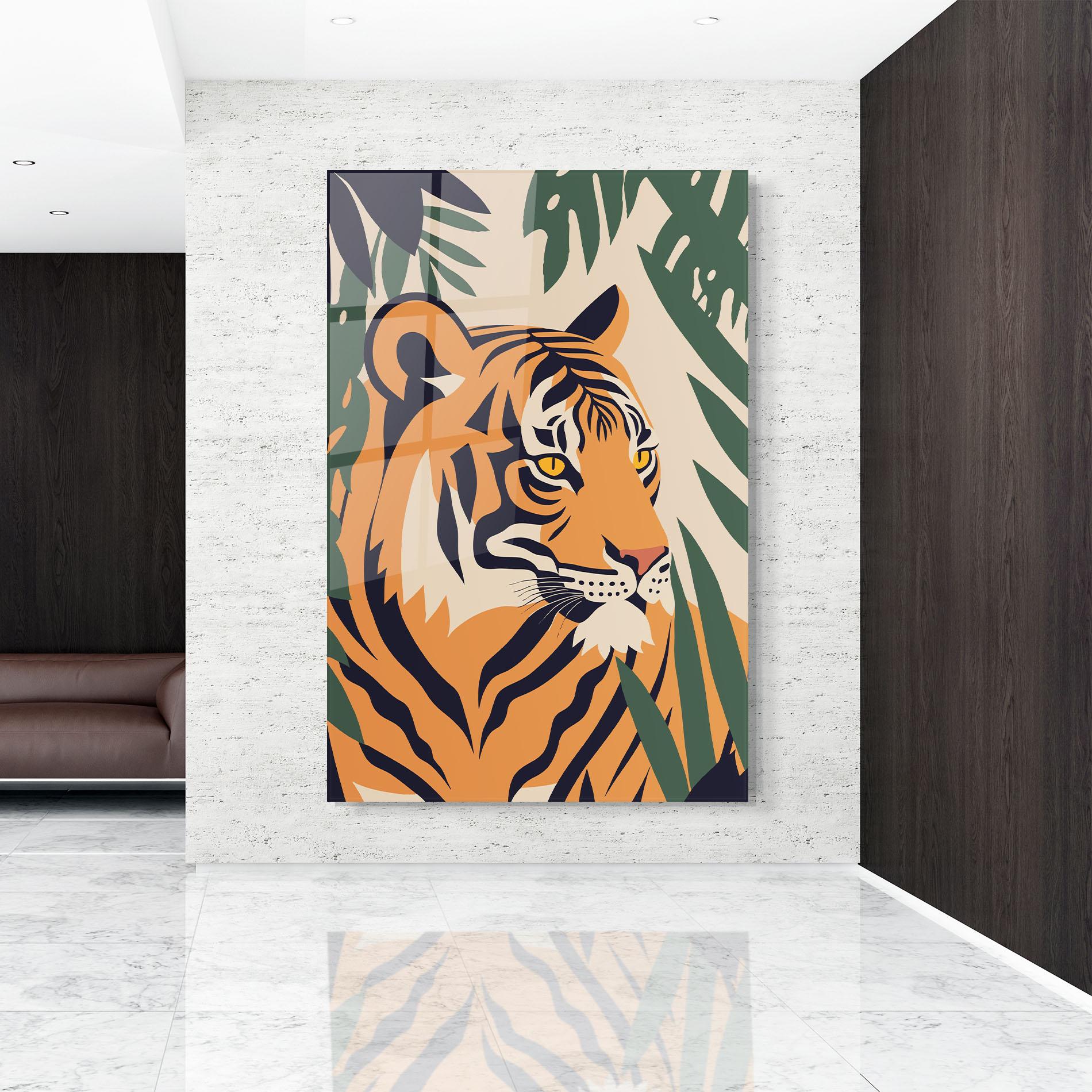 Glasbild Cartoon Style Tiger mockup 9