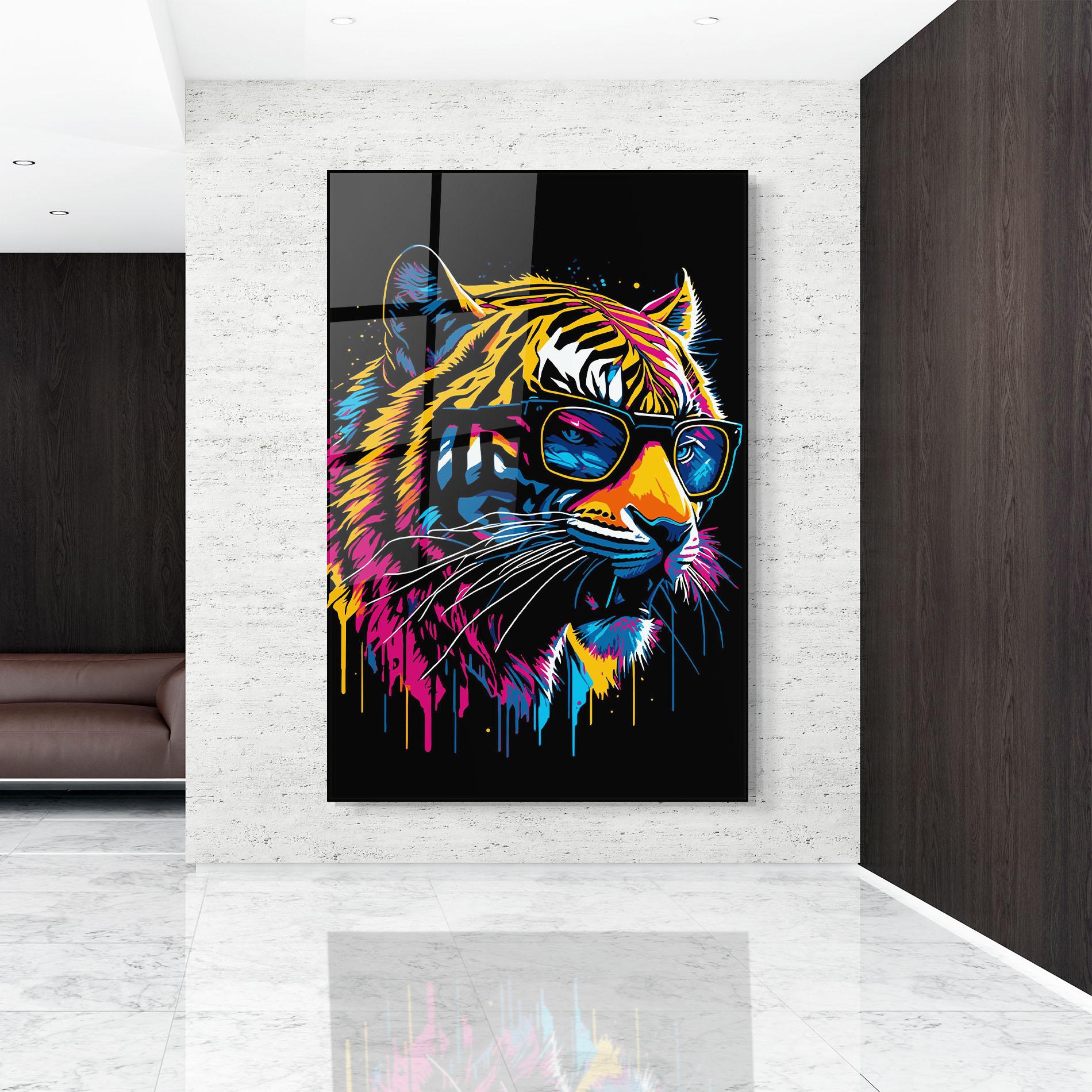 Glasbild Cool Tiger mockup 9