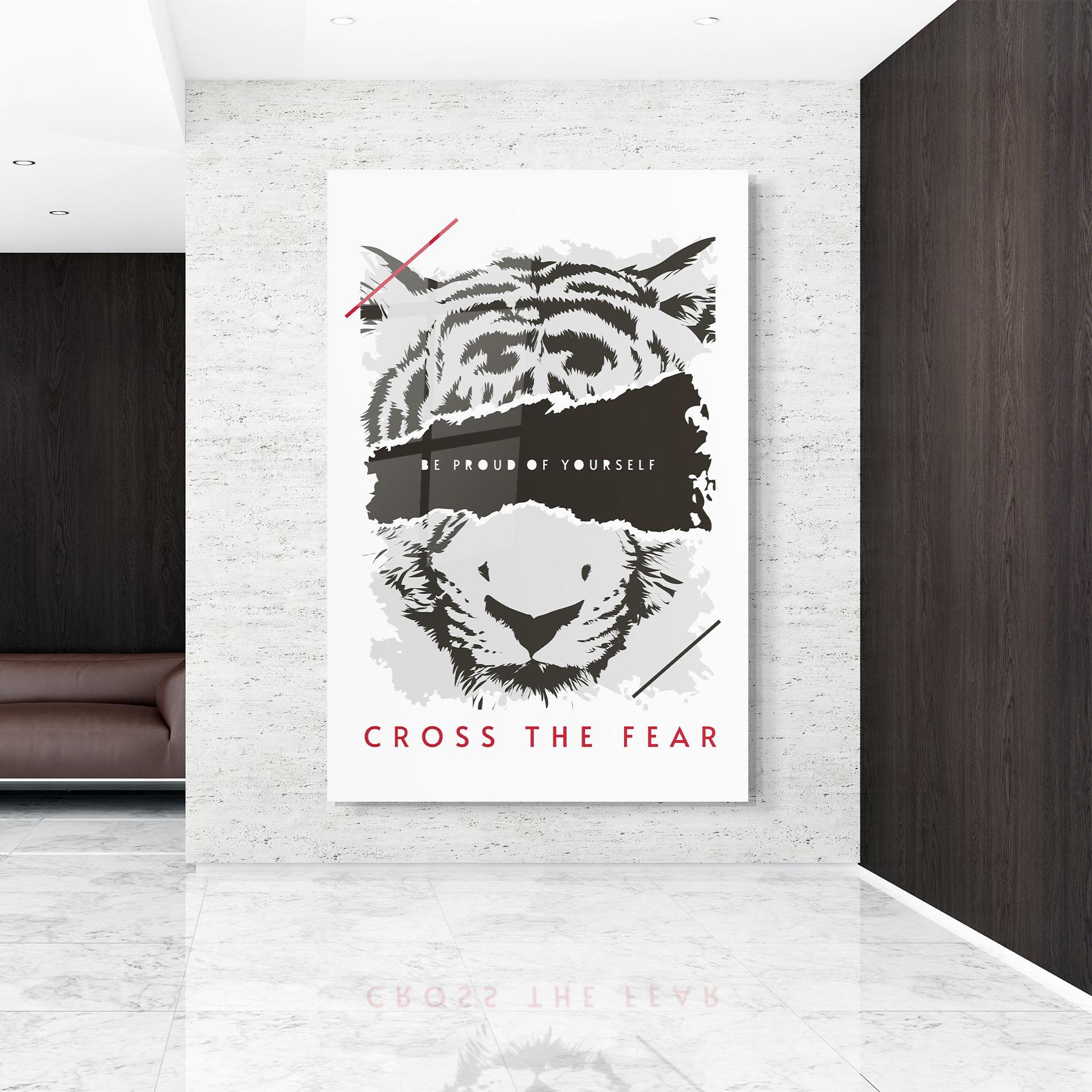 Glasbild Cross The Fear mockup 9