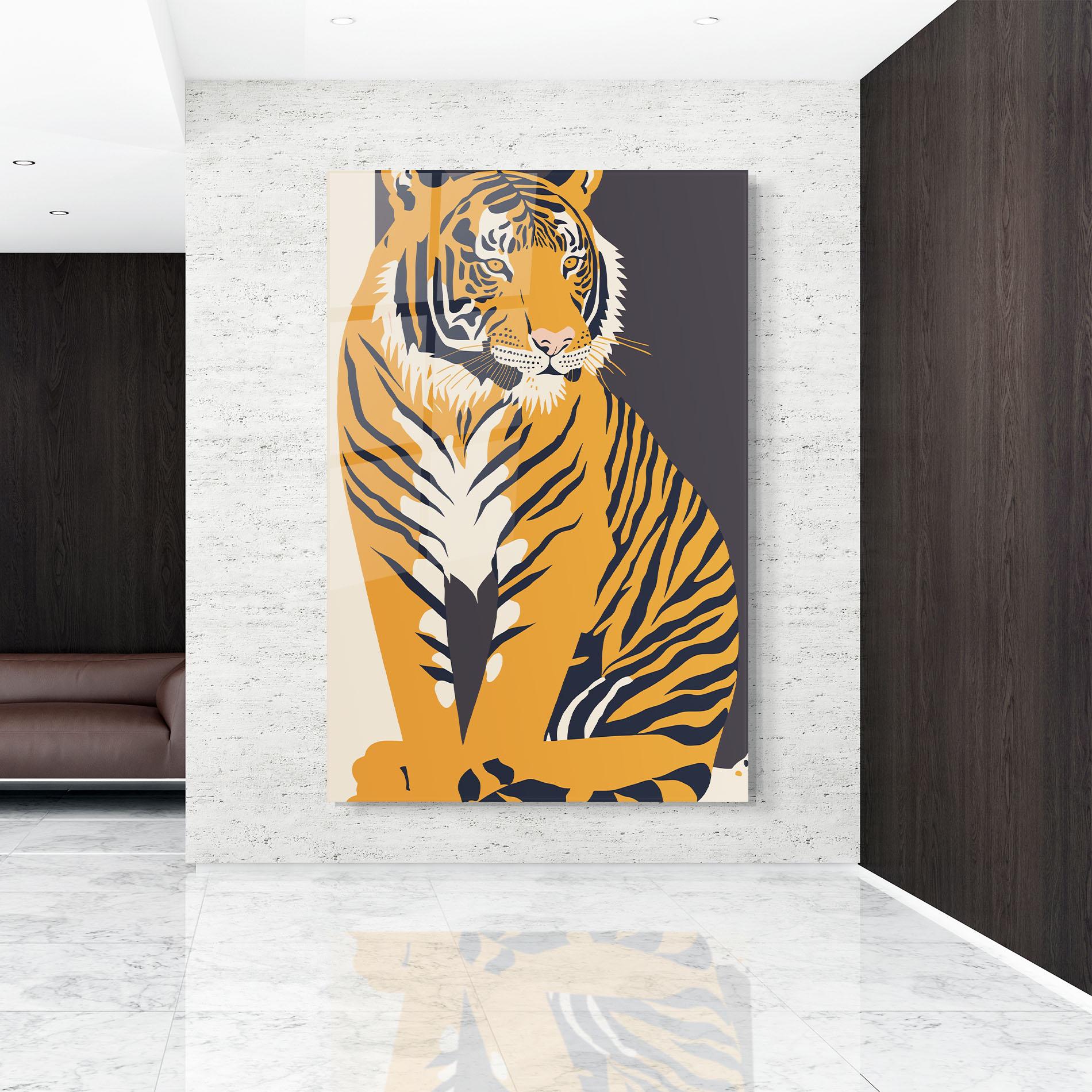 Glasbild Orange Tiger mockup 9