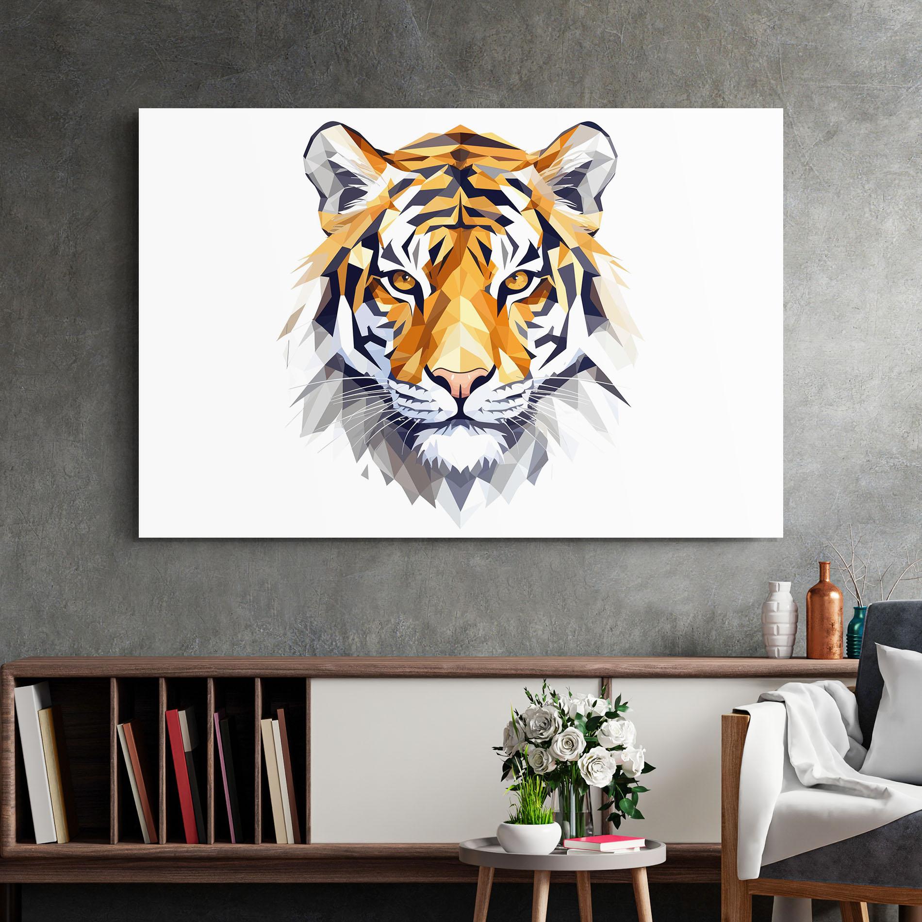 Glasbild Beautifu Tiger Portrait mockup 2