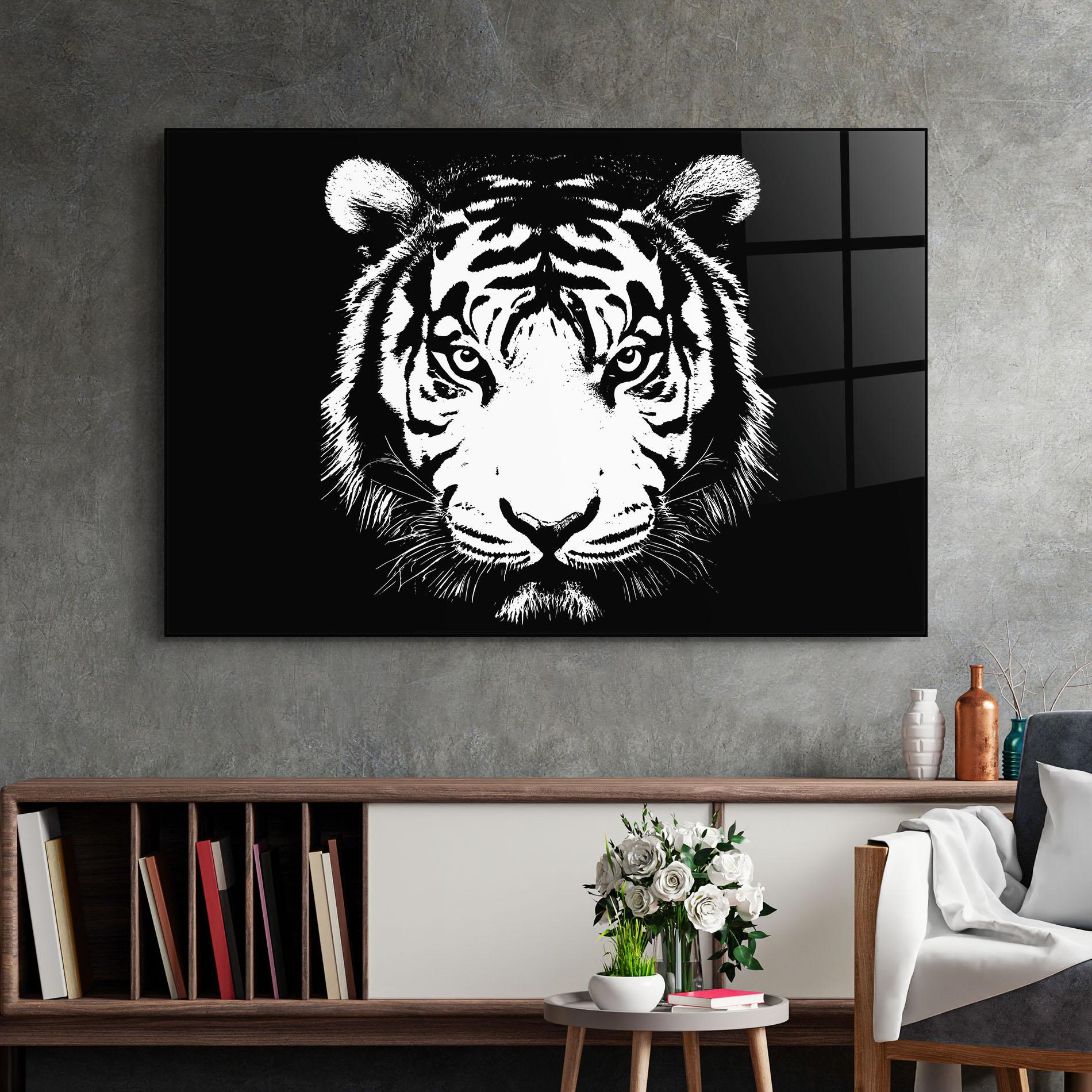 Glasbild White Head Tiger mockup 2