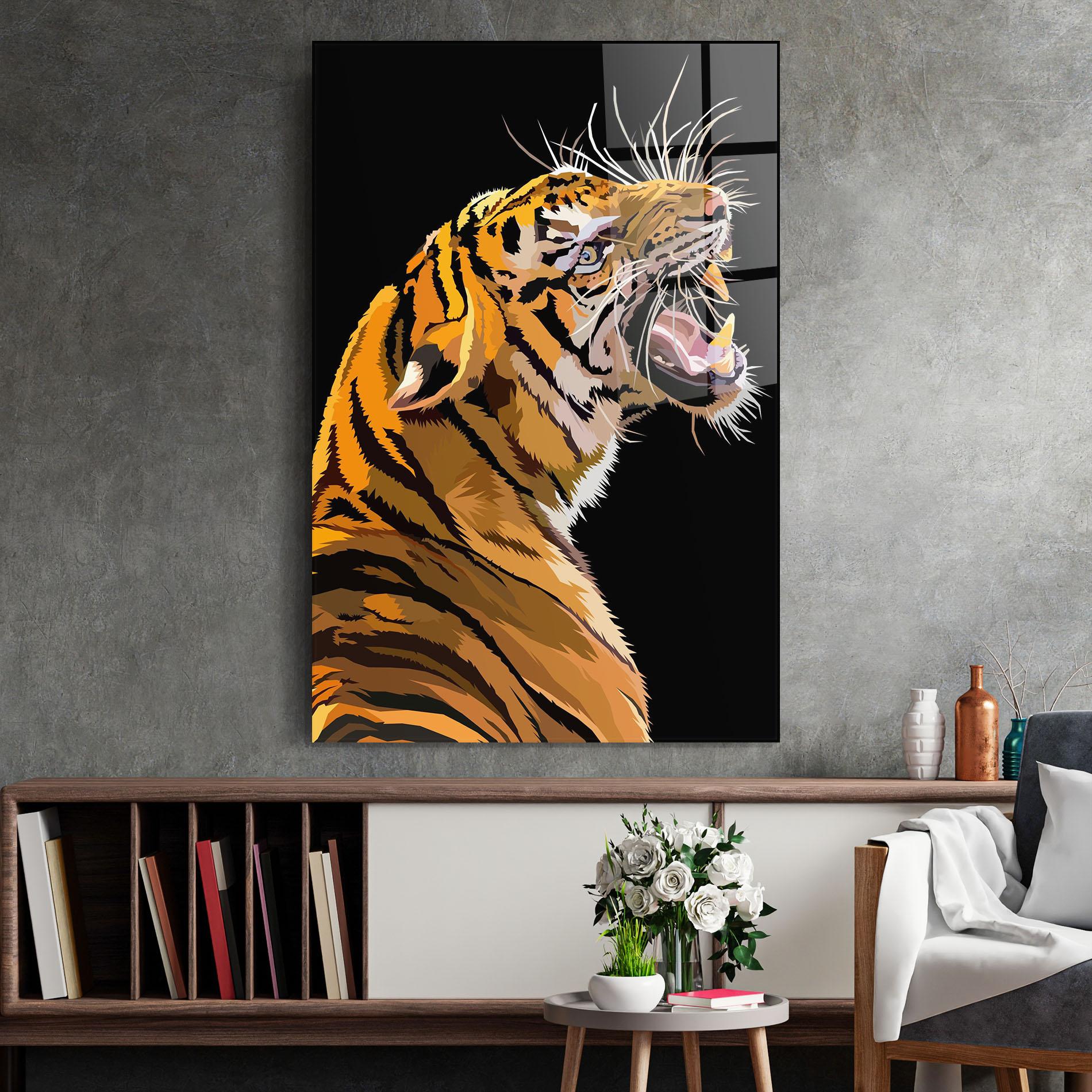 Glasbild Angry Tiger mockup 2