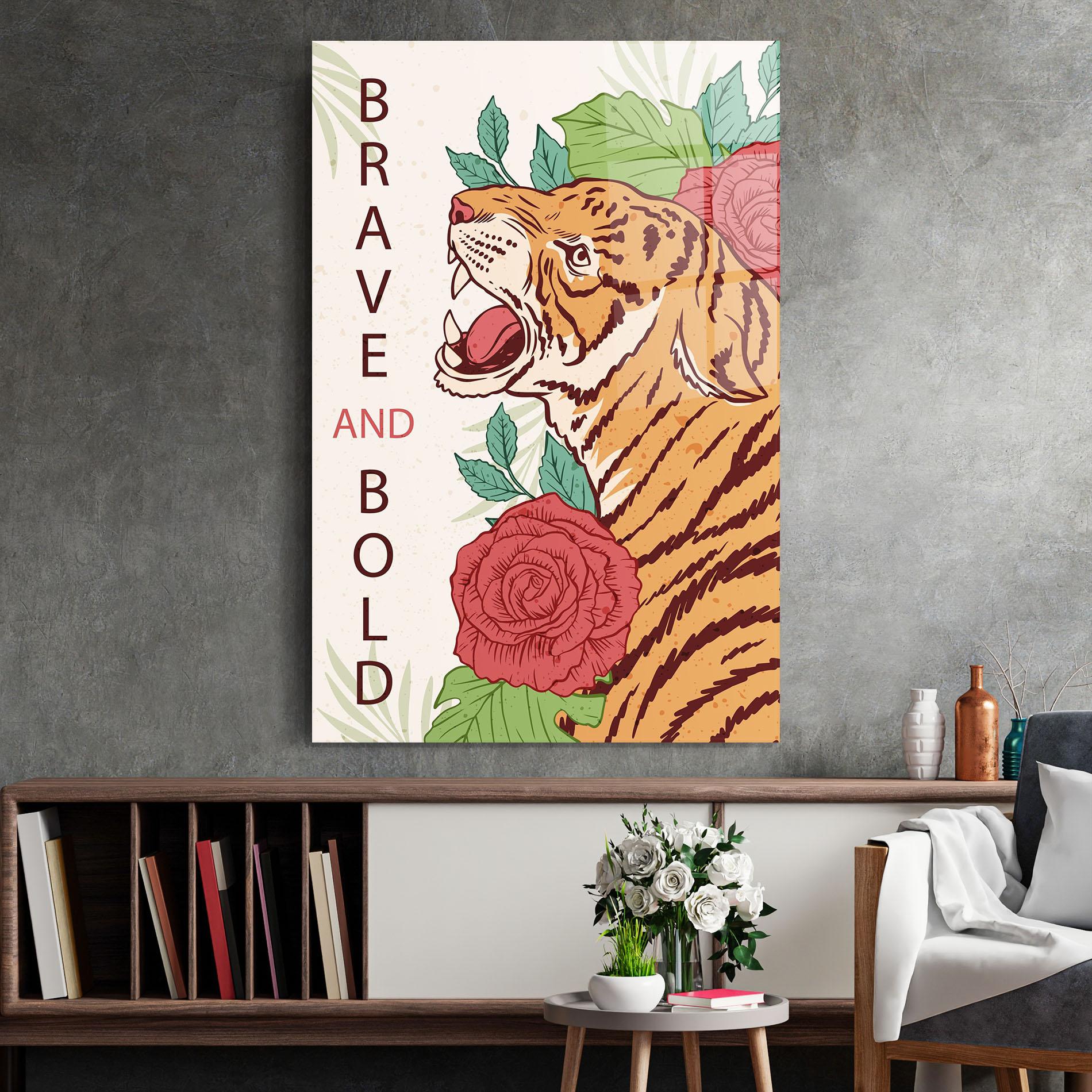 Glasbild Brave Tiger mockup 2