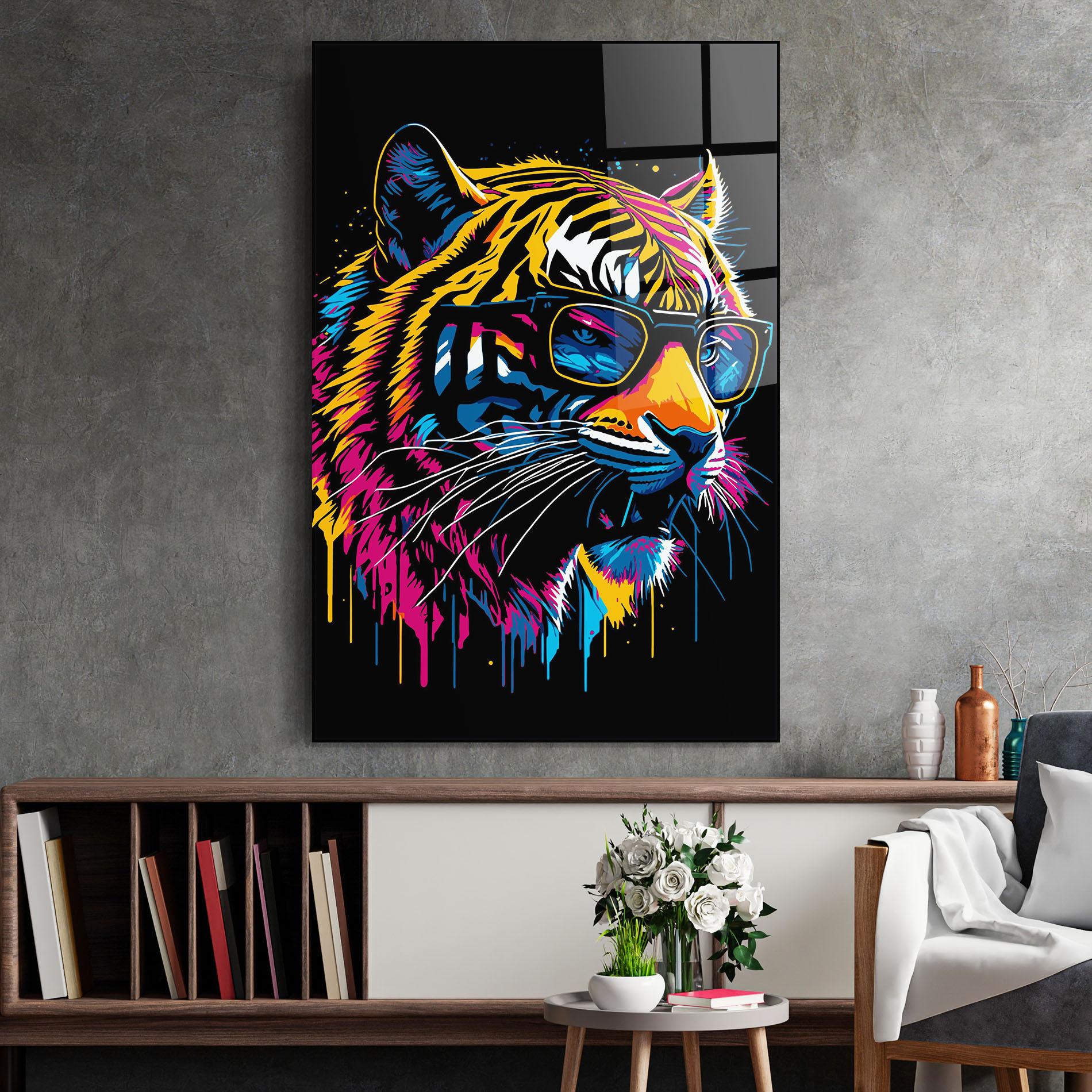 Glasbild Cool Tiger mockup 2