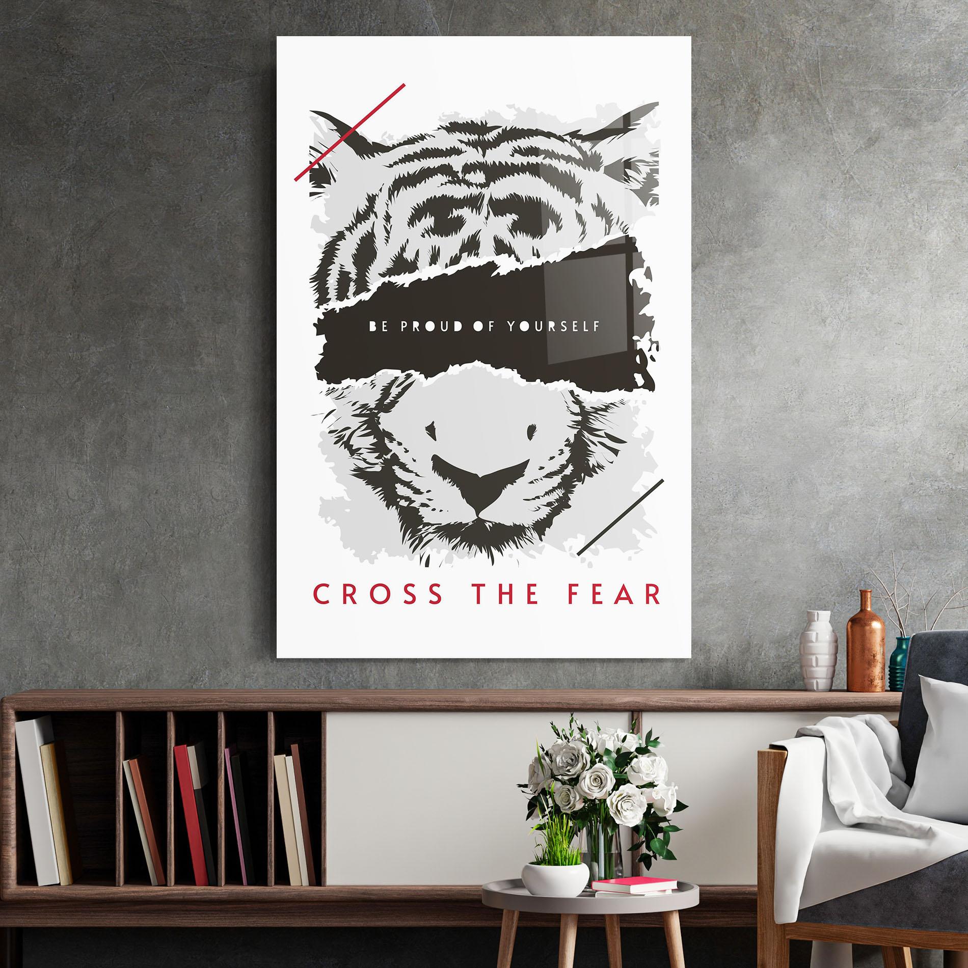 Glasbild Cross The Fear mockup 2