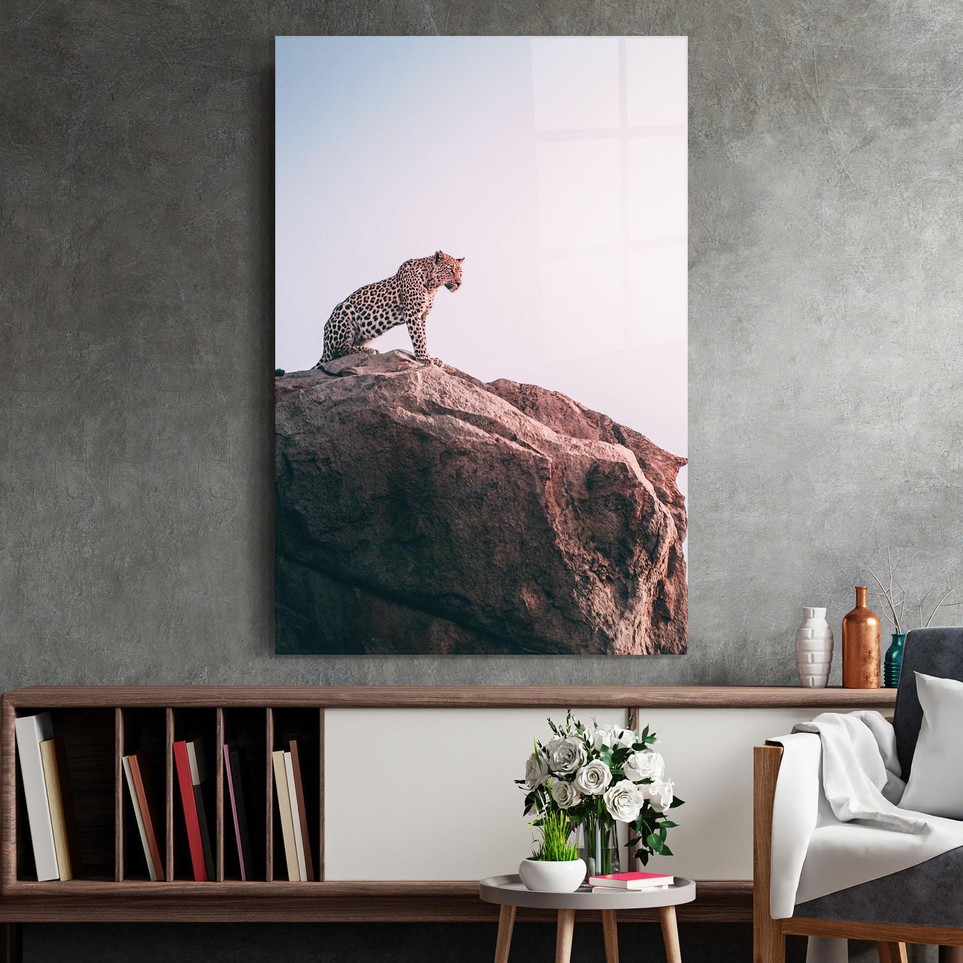 Glasbild Mountain Leopard mockup 2