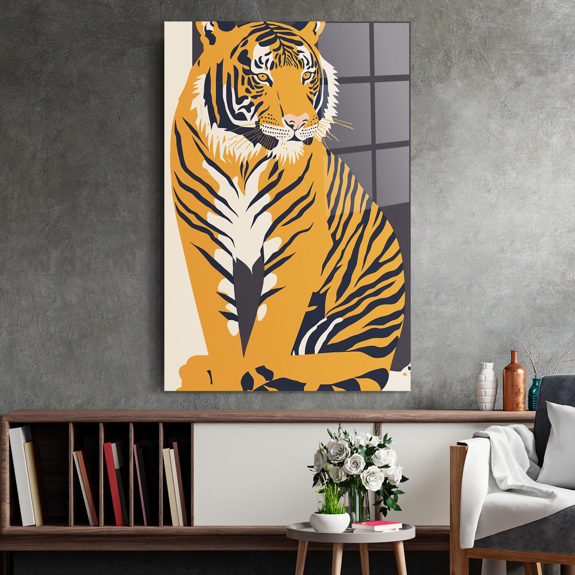 Glasbild Orange Tiger mockup 2