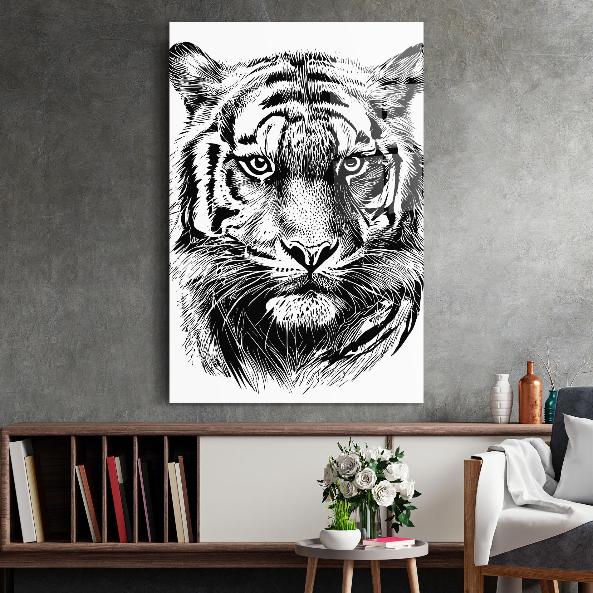 Glasbild Pretty Tiger Head mockup 2
