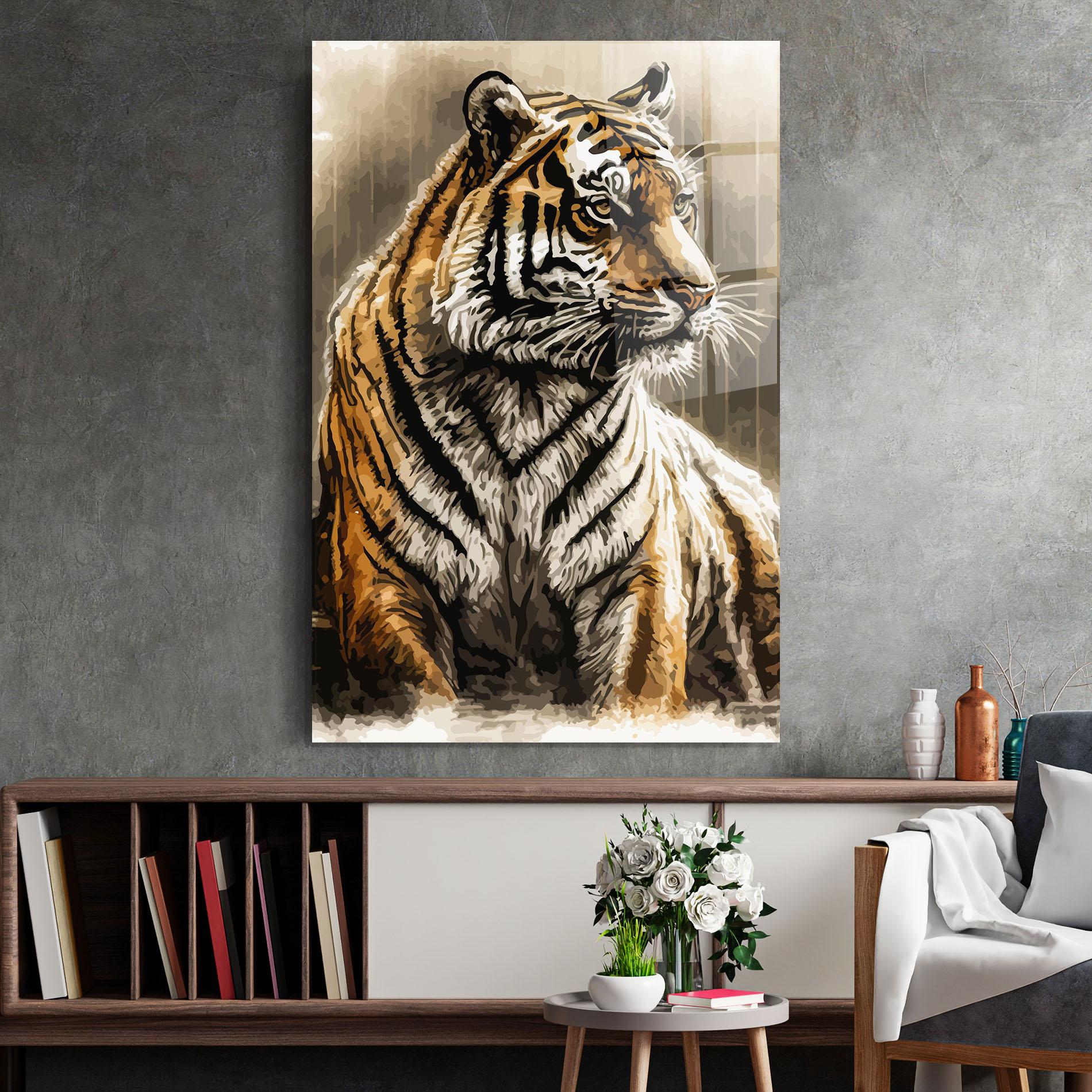 Glasbild Rain Tiger mockup 2