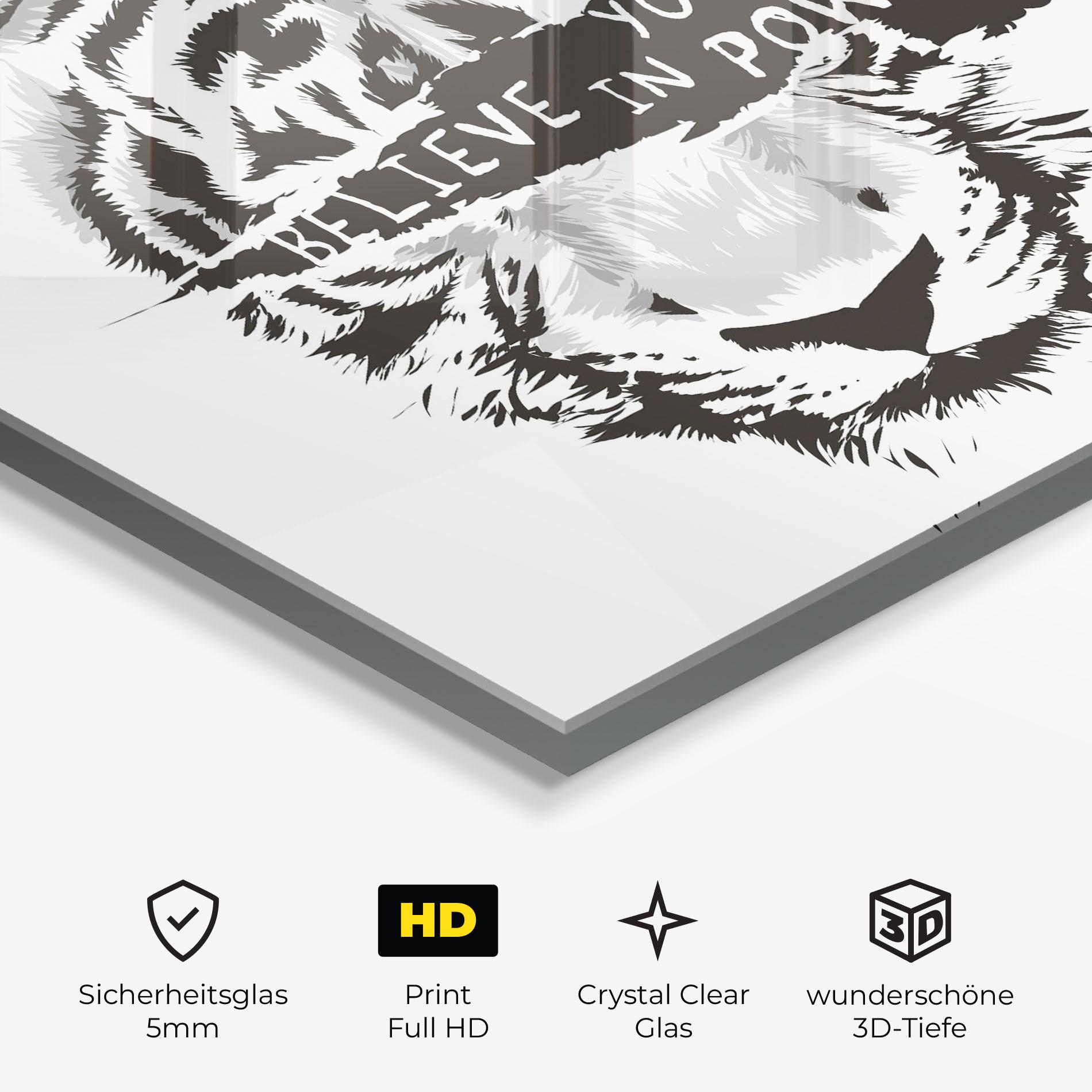 Glasbild Belive In Your Power mockup 3