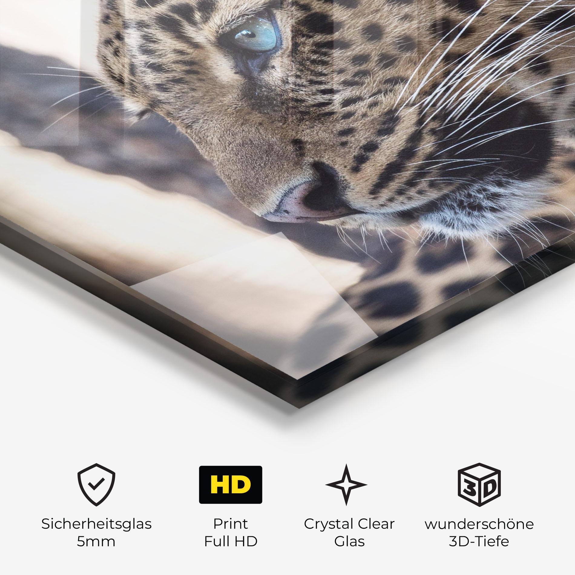 Glasbild Blue Tiger mockup 3