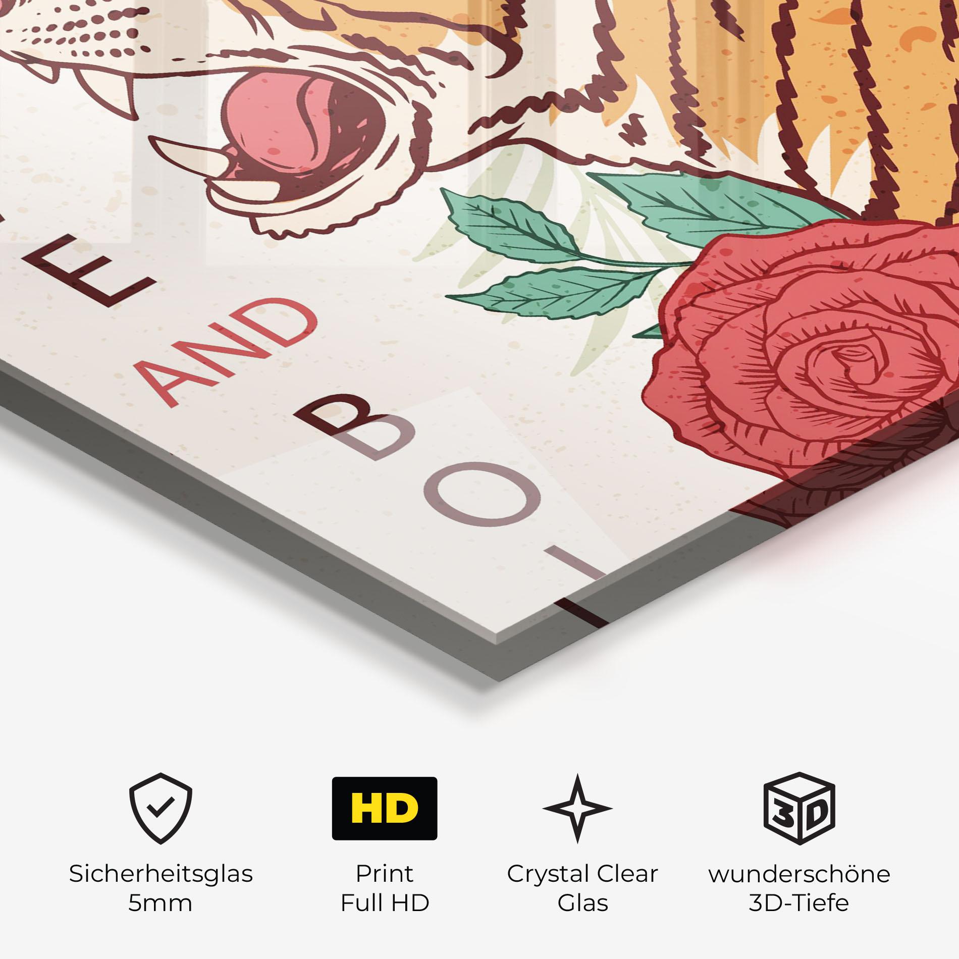 Glasbild Brave Tiger mockup 3