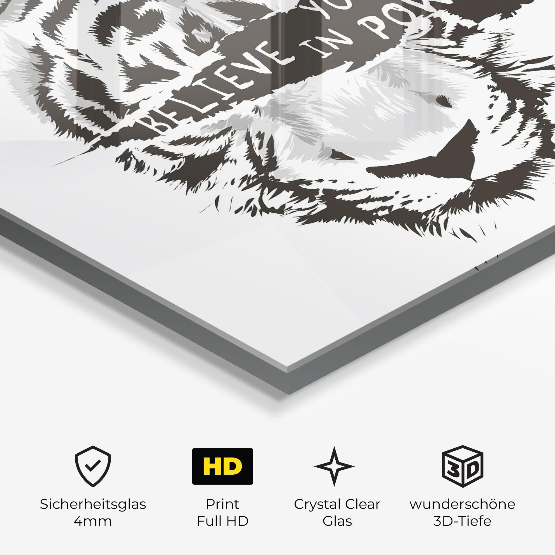 Glasbild Belive In Your Power mockup 3