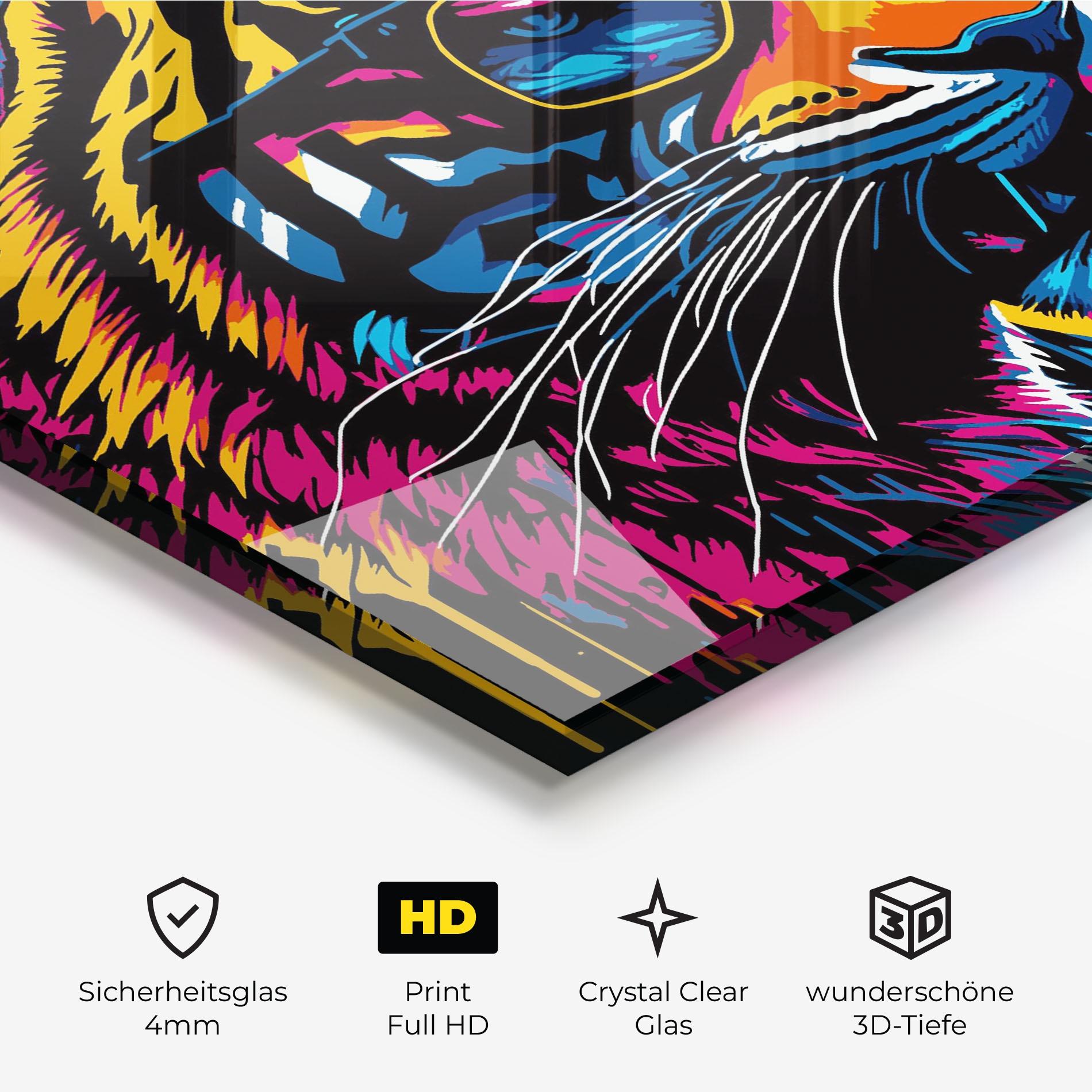 Glasbild Cool Tiger mockup 3