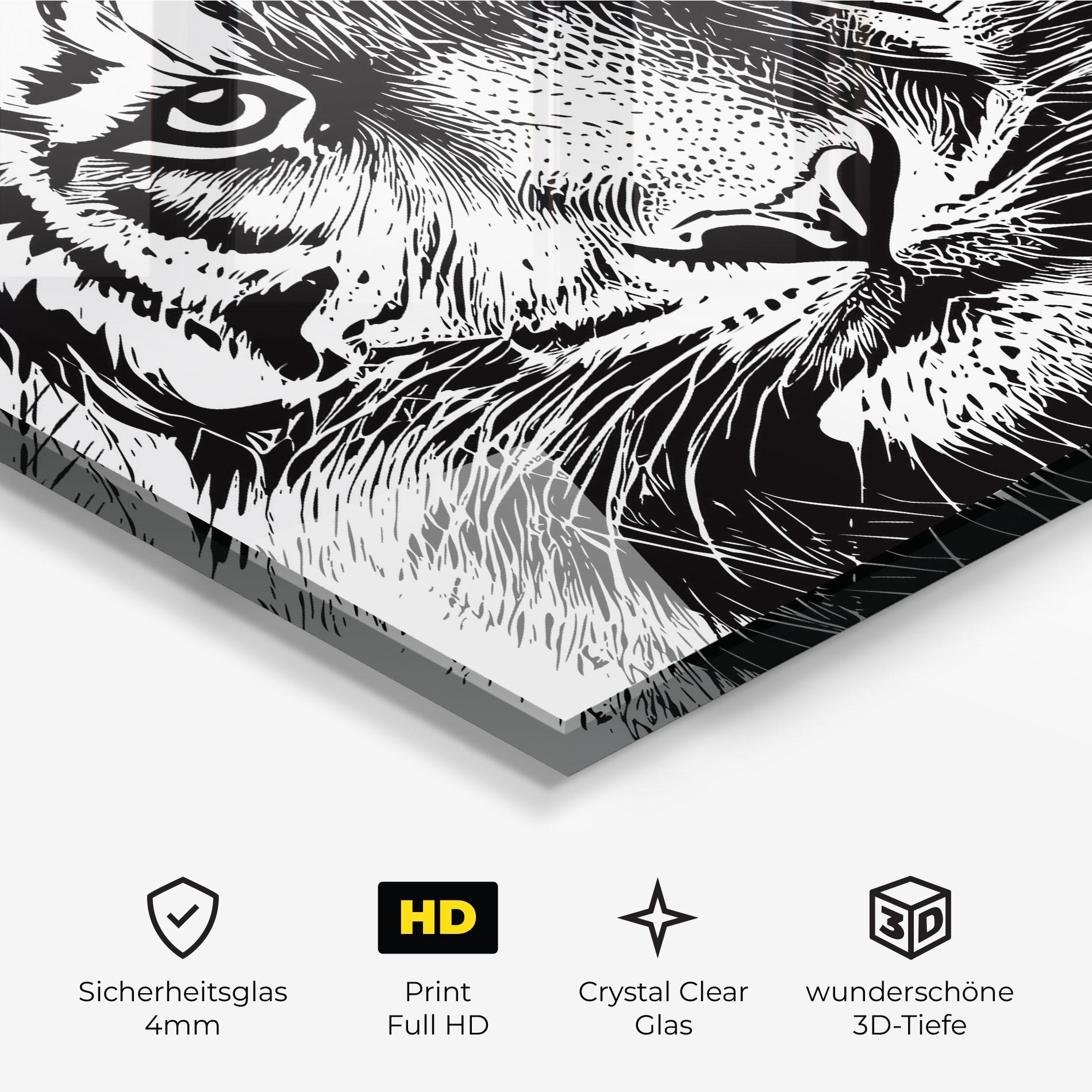 Glasbild Pretty Tiger Head mockup 3